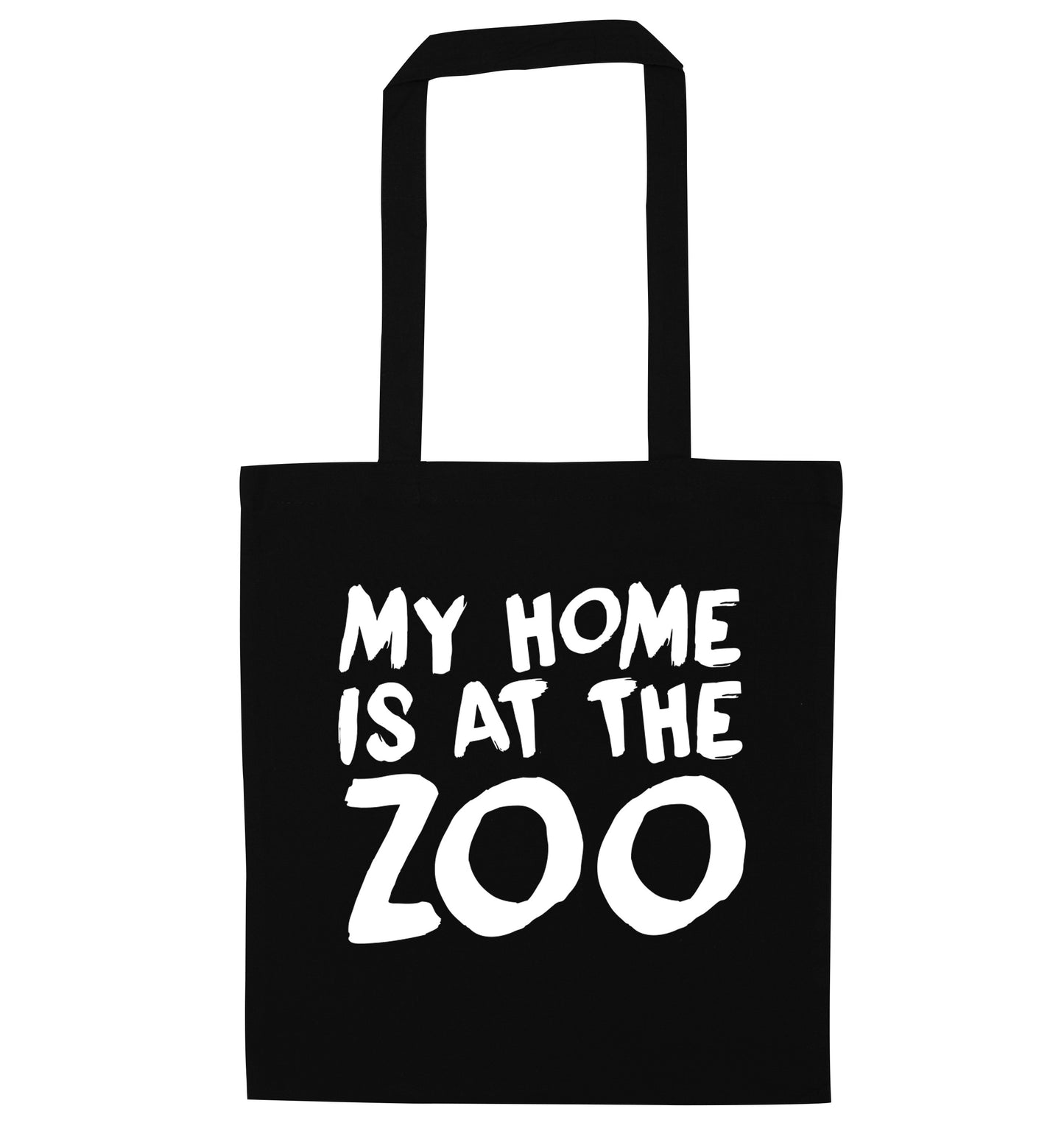My home is at the zoo black tote bag