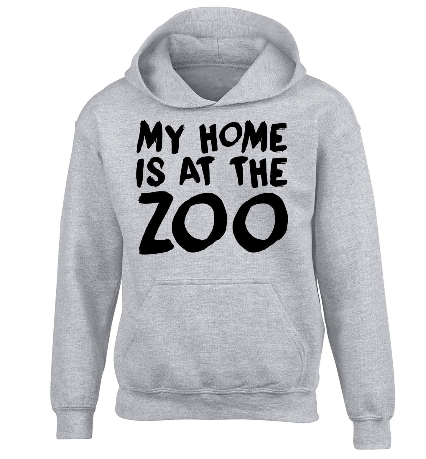 My home is at the zoo children's grey hoodie 12-14 Years