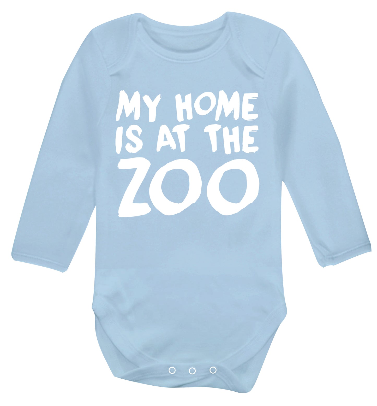 My home is at the zoo Baby Vest long sleeved pale blue 6-12 months