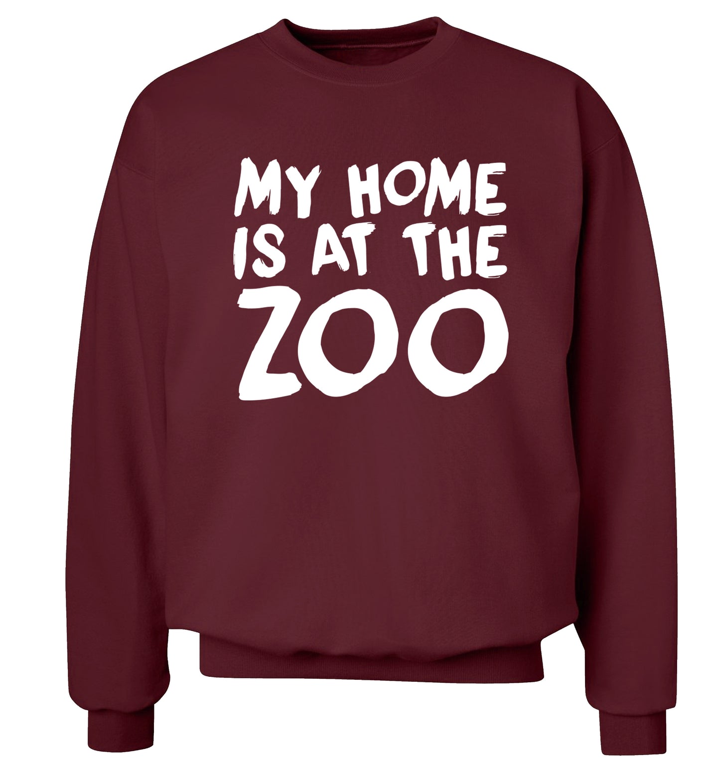 My home is at the zoo Adult's unisex maroon Sweater 2XL