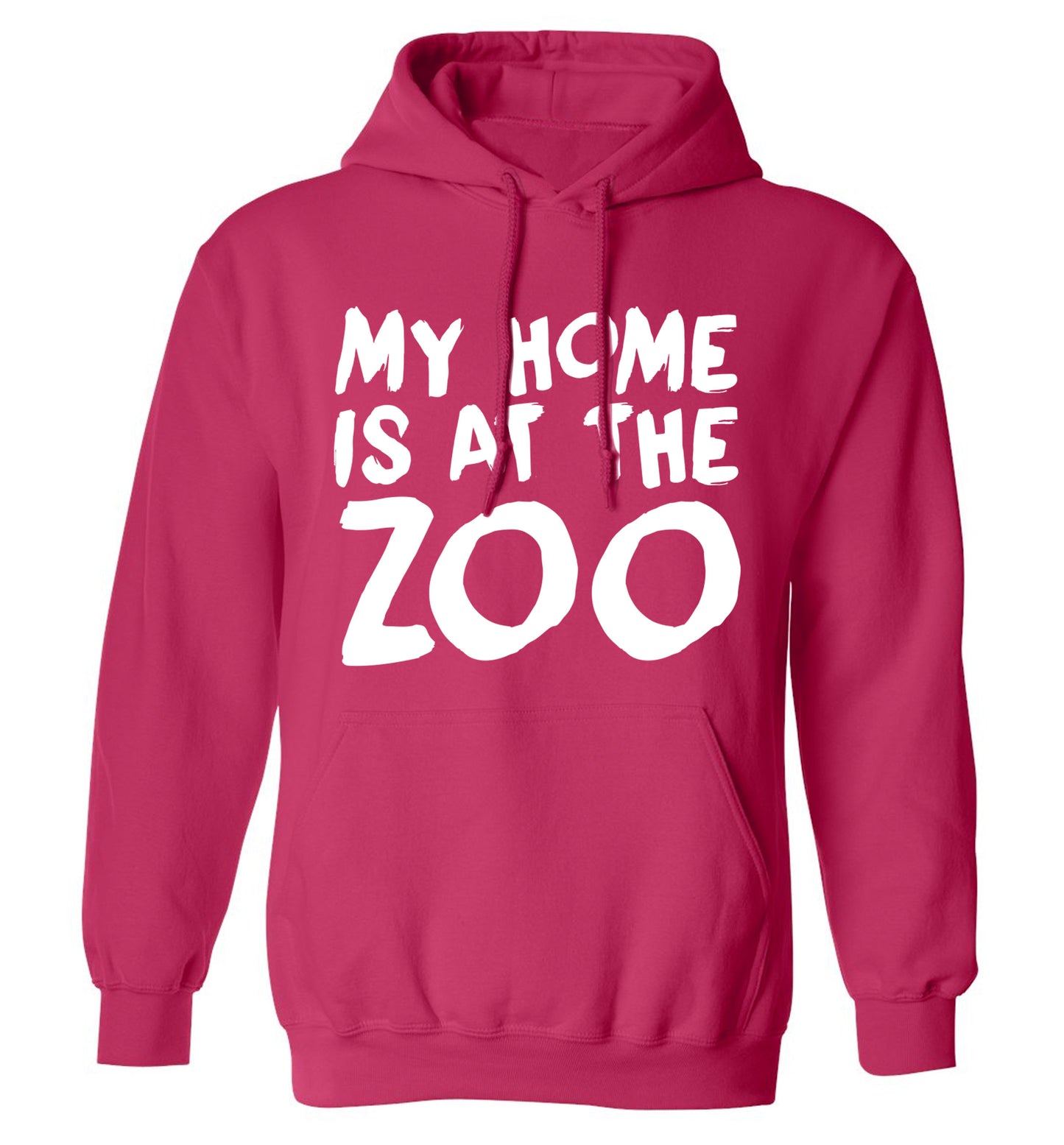 My home is at the zoo adults unisex pink hoodie 2XL