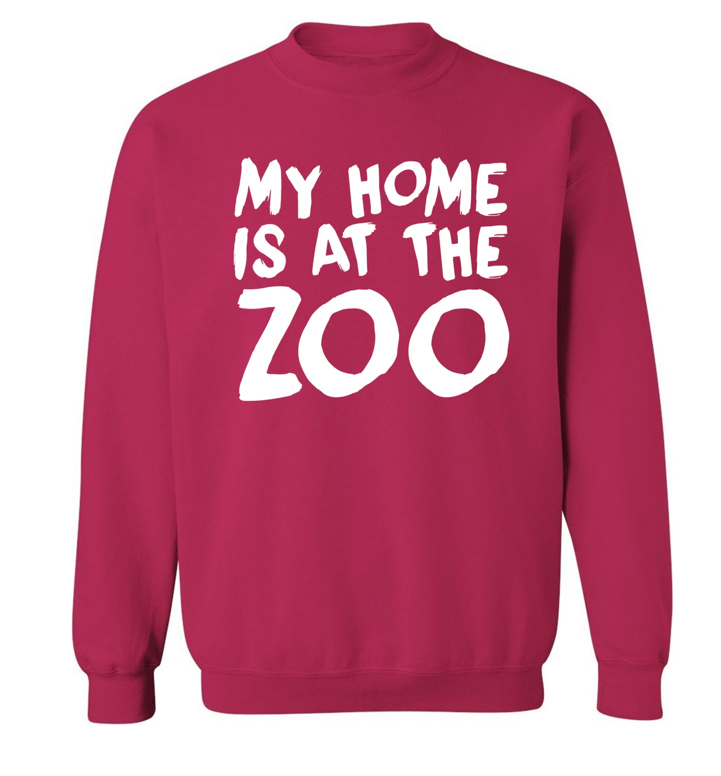 My home is at the zoo Adult's unisex pink Sweater 2XL