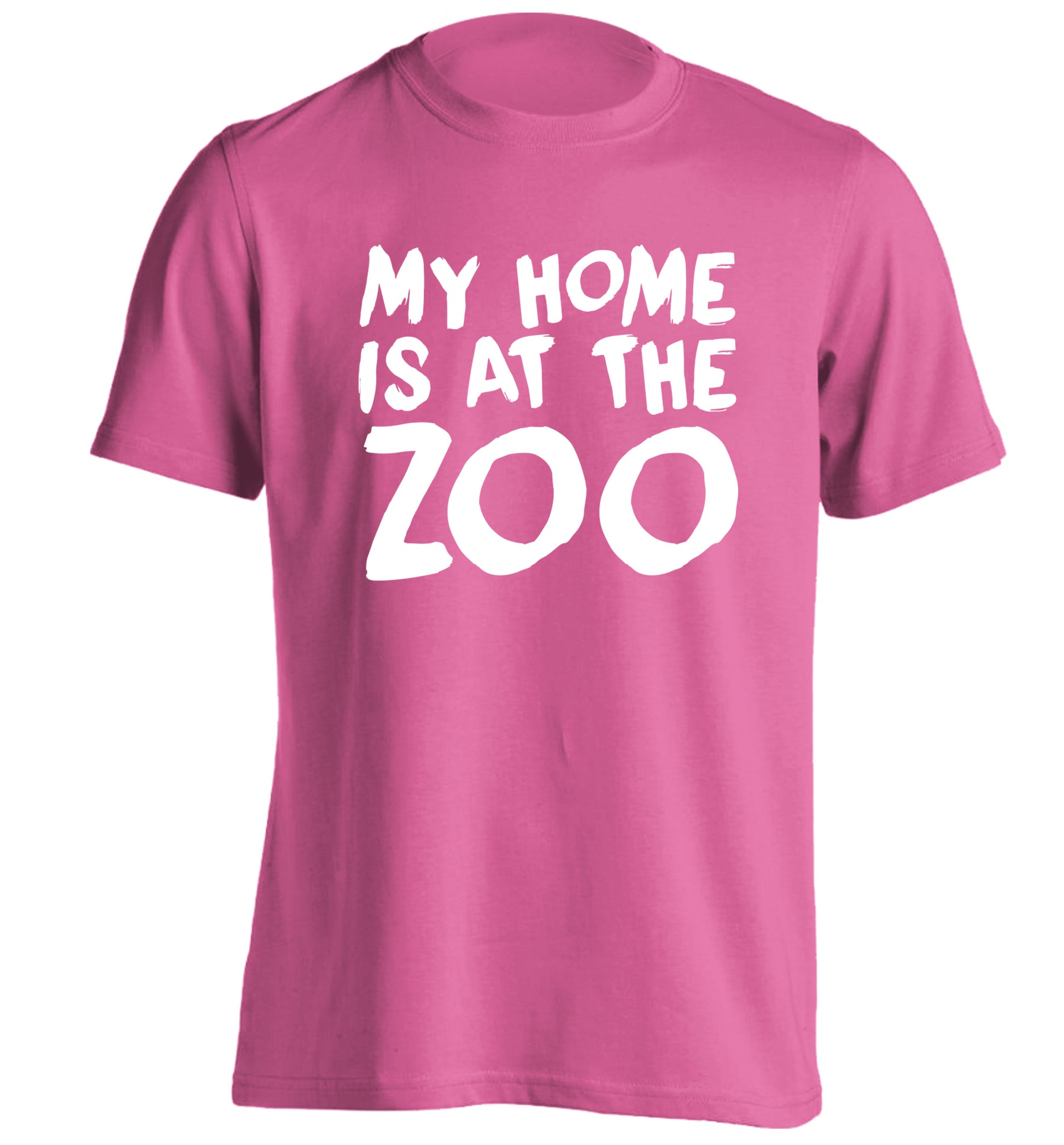 My home is at the zoo adults unisex pink Tshirt 2XL