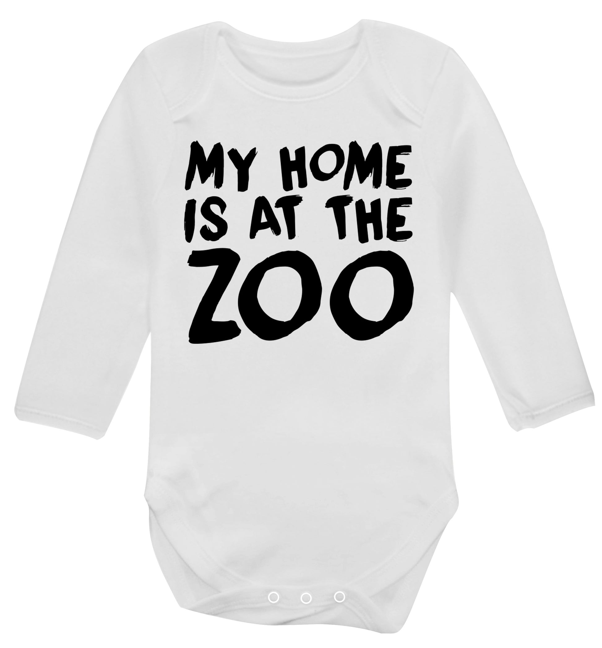 My home is at the zoo Baby Vest long sleeved white 6-12 months