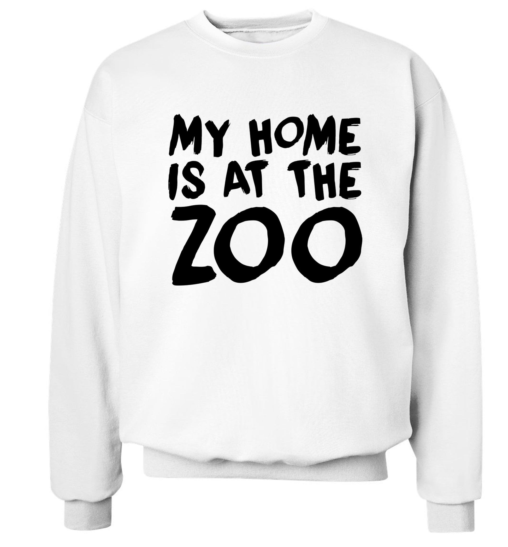 My home is at the zoo Adult's unisex white Sweater 2XL