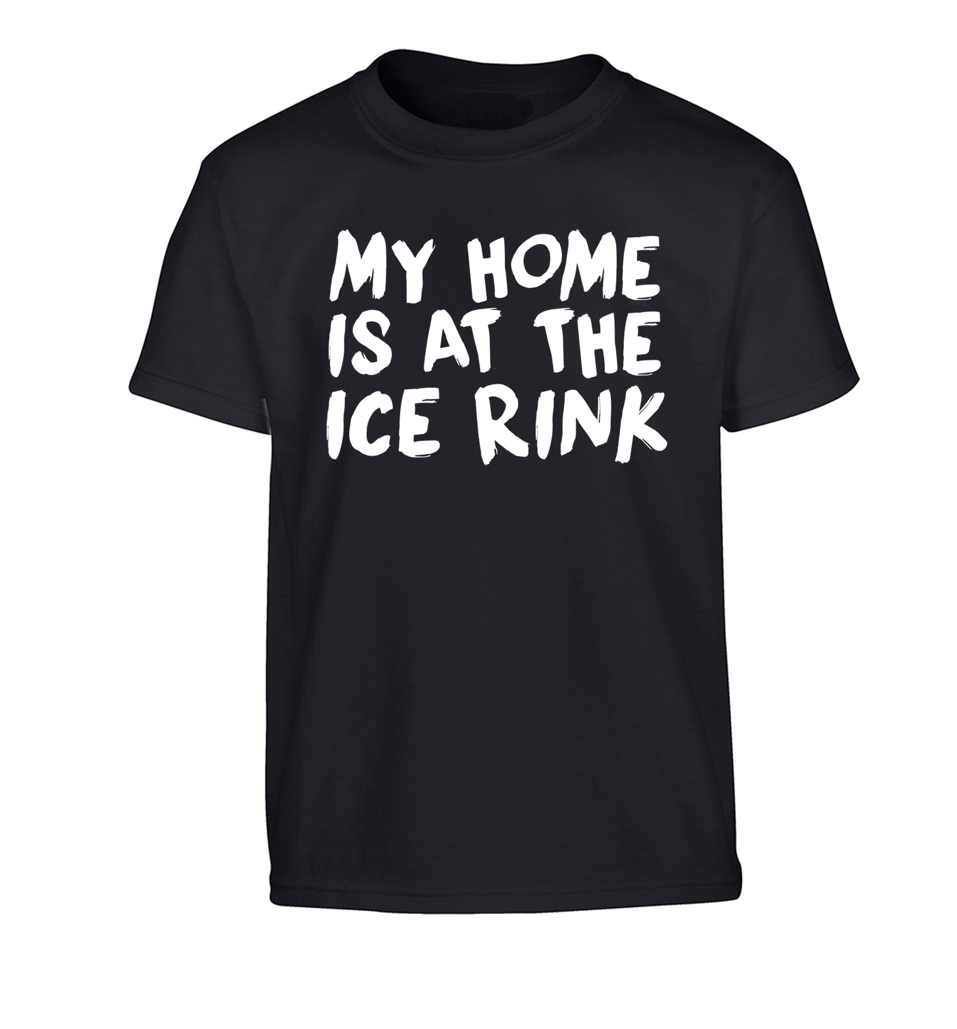 My home is at the ice rink Children's black Tshirt 12-14 Years