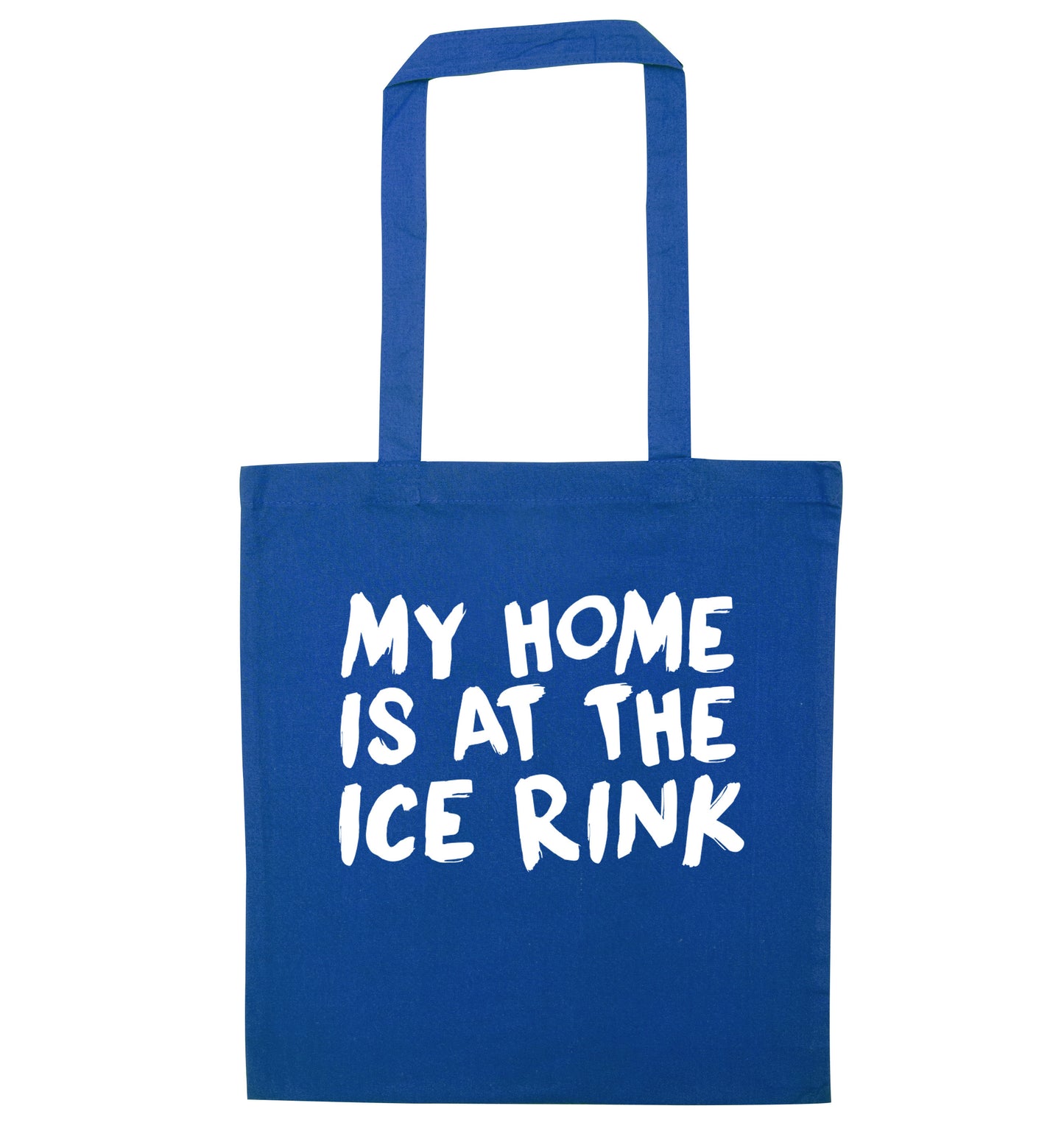 My home is at the ice rink blue tote bag