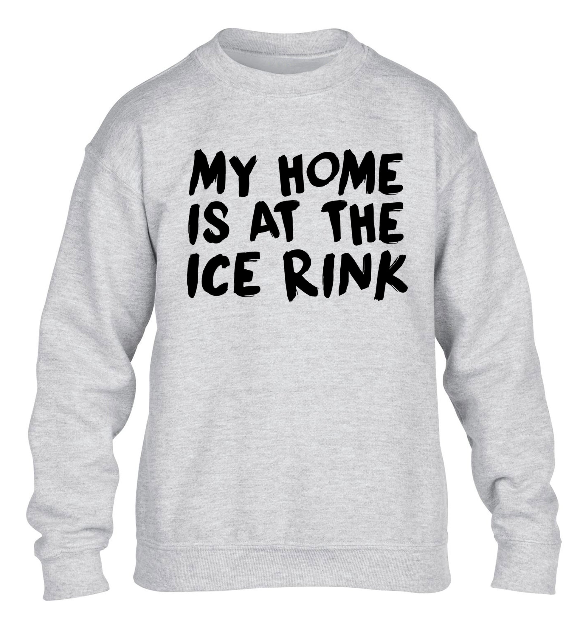 My home is at the ice rink children's grey sweater 12-14 Years