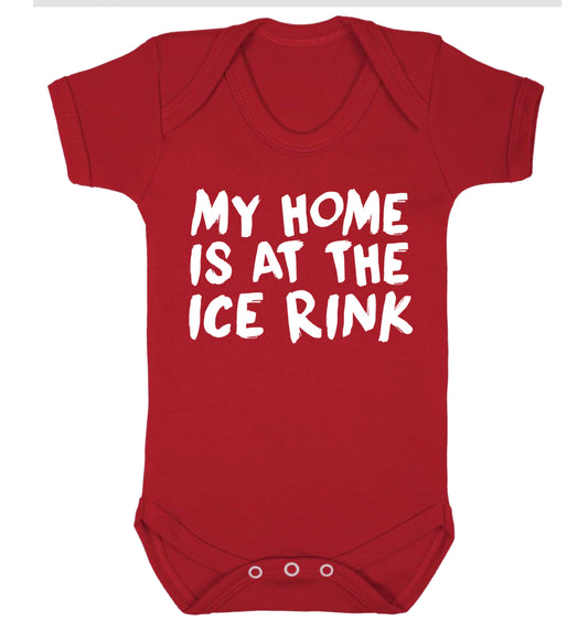My home is at the ice rink Baby Vest red 18-24 months