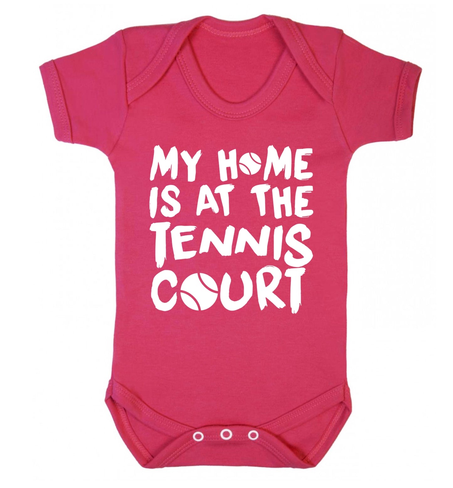 My home is at the tennis court Baby Vest dark pink 18-24 months