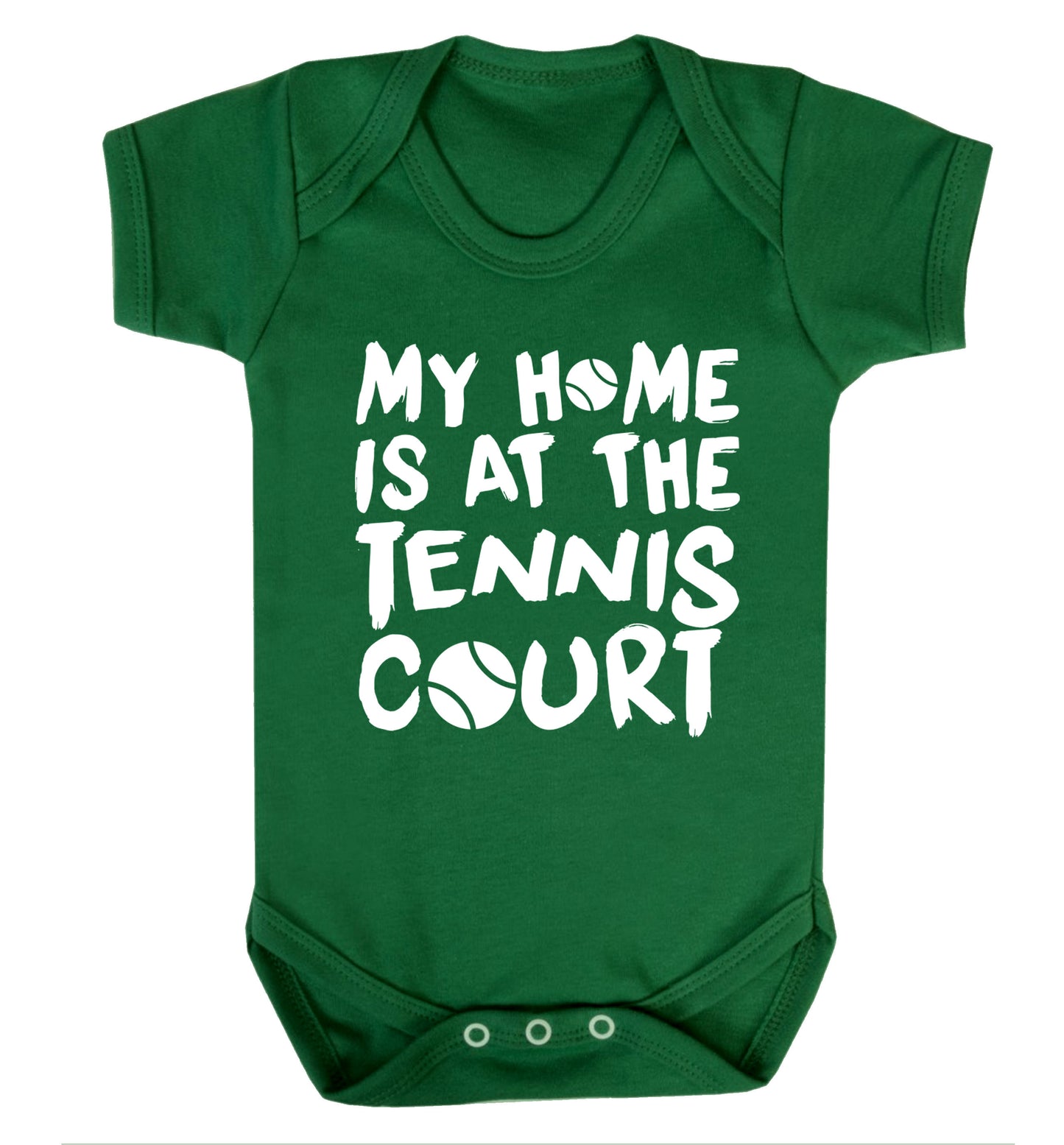 My home is at the tennis court Baby Vest green 18-24 months