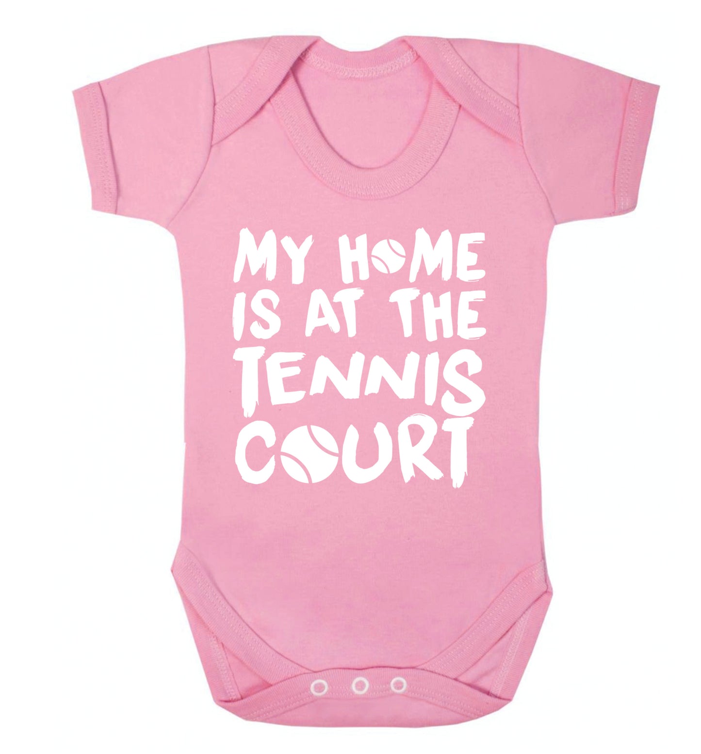 My home is at the tennis court Baby Vest pale pink 18-24 months