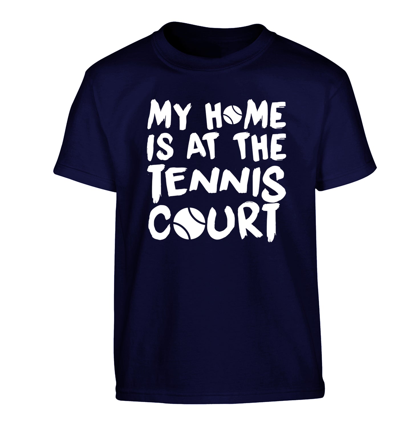 My home is at the tennis court Children's navy Tshirt 12-14 Years