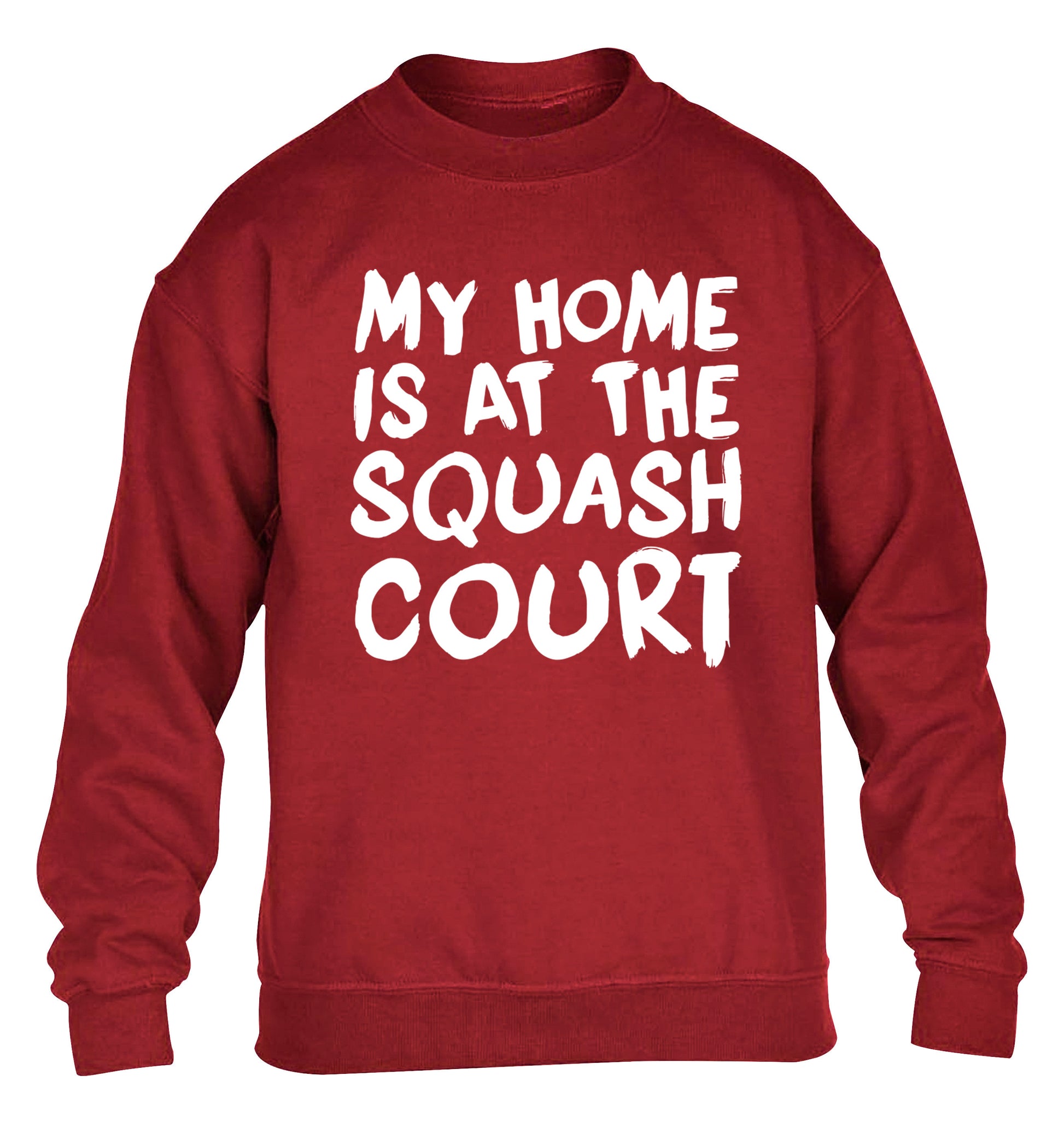 My home is at the squash court children's grey sweater 12-14 Years