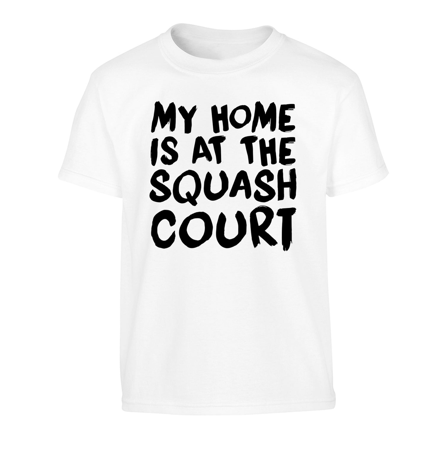 My home is at the squash court Children's white Tshirt 12-14 Years