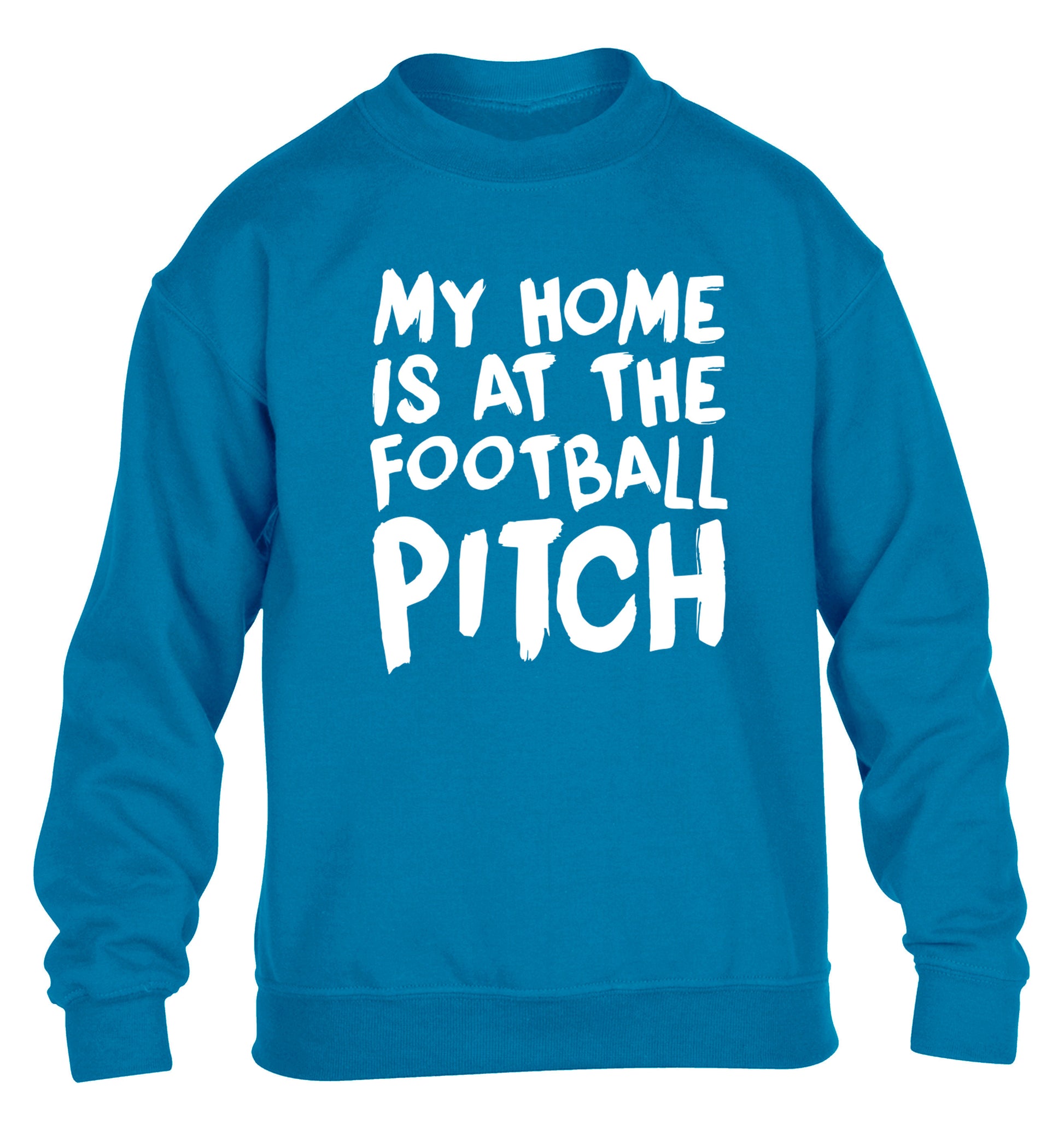 My home is at the football pitch children's blue sweater 12-14 Years