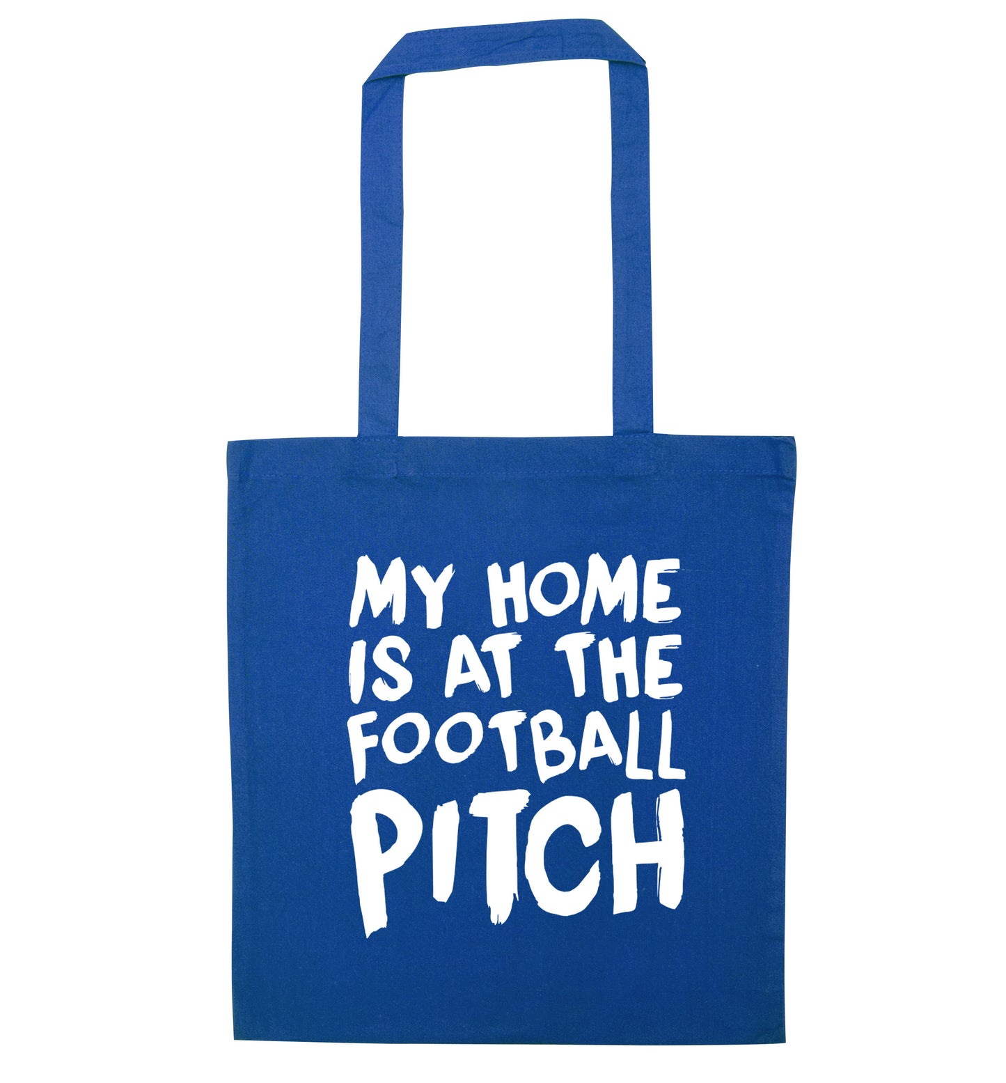 My home is at the football pitch blue tote bag