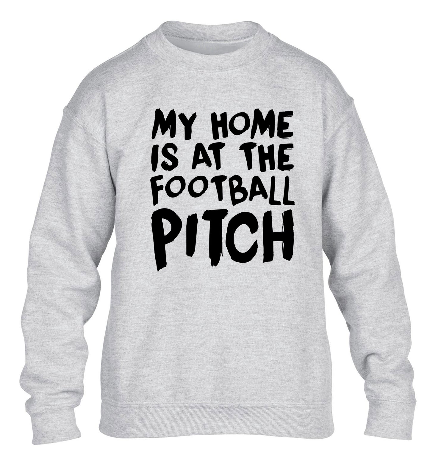My home is at the football pitch children's grey sweater 12-14 Years