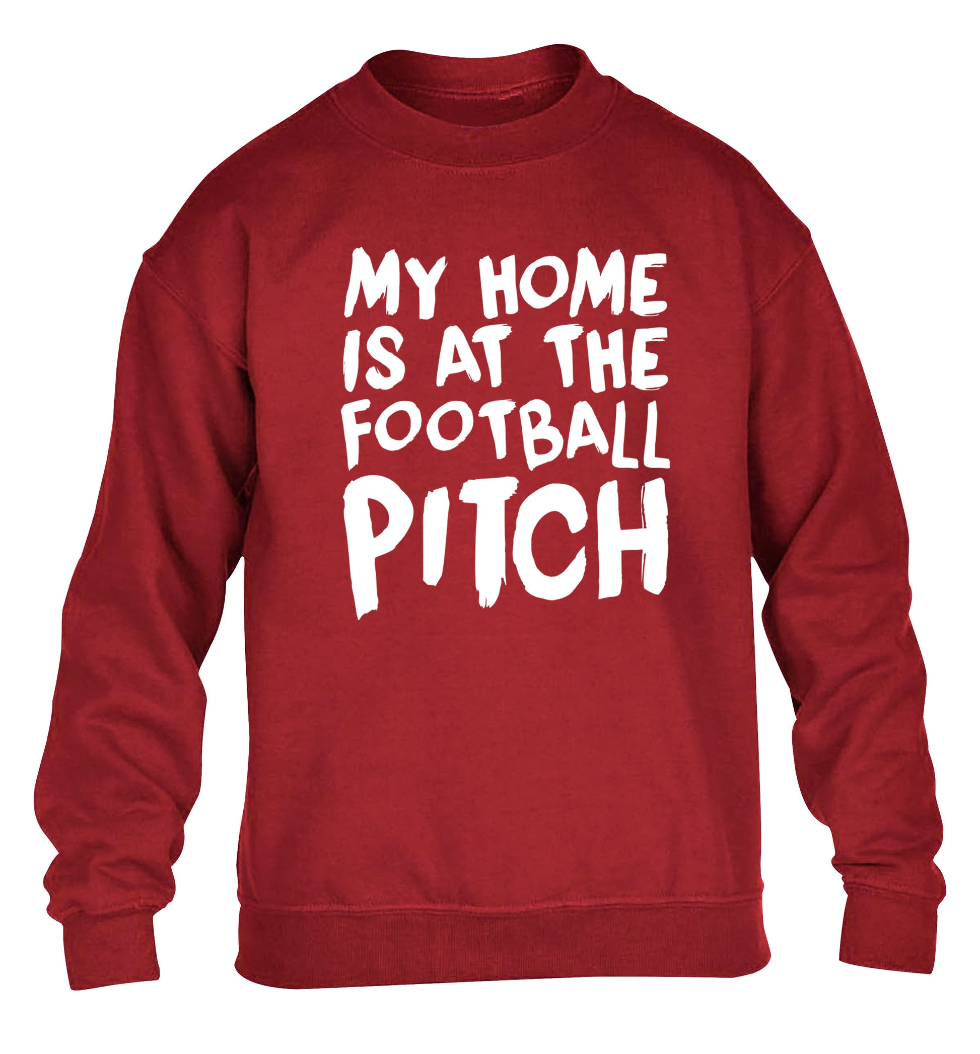 My home is at the football pitch children's grey sweater 12-14 Years