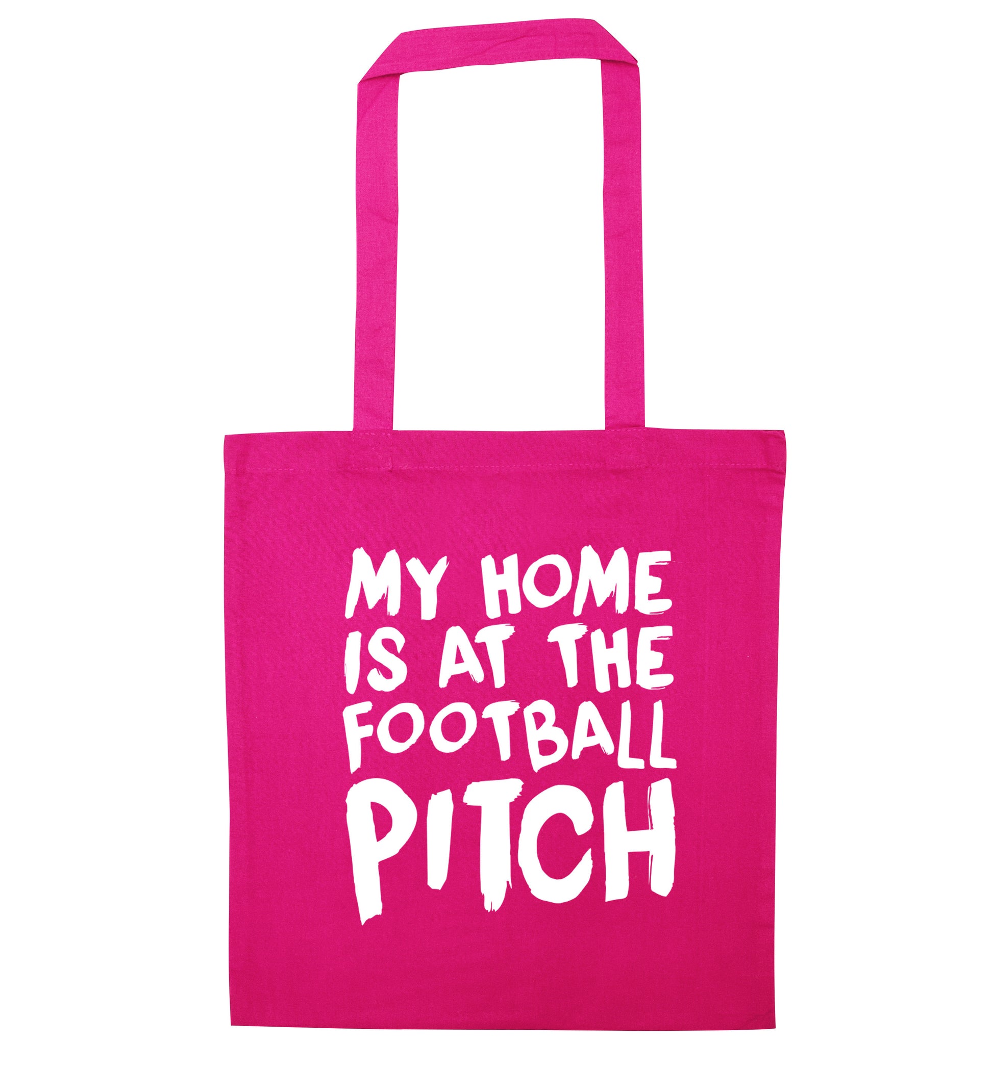 My home is at the football pitch pink tote bag