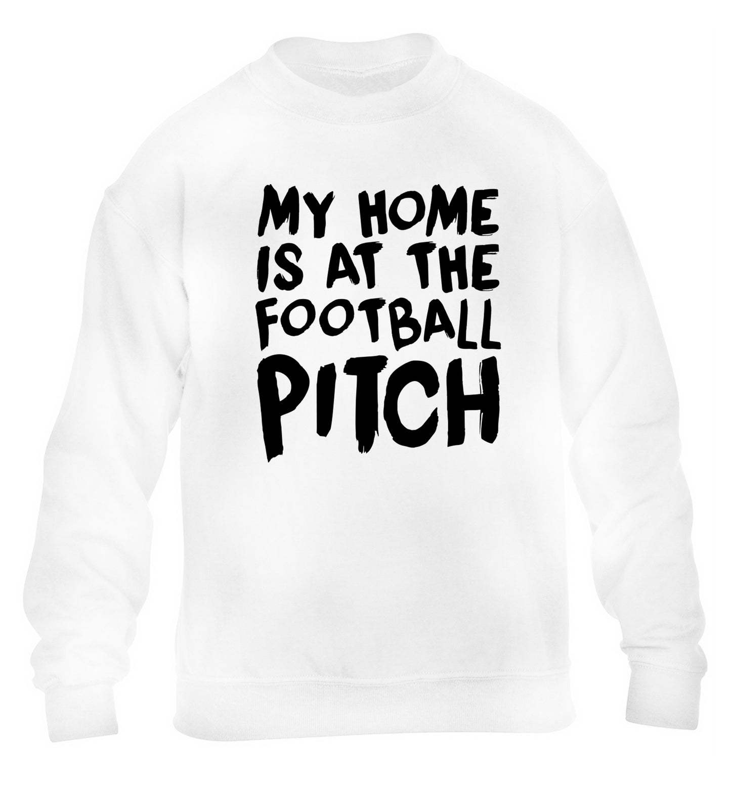 My home is at the football pitch children's white sweater 12-14 Years