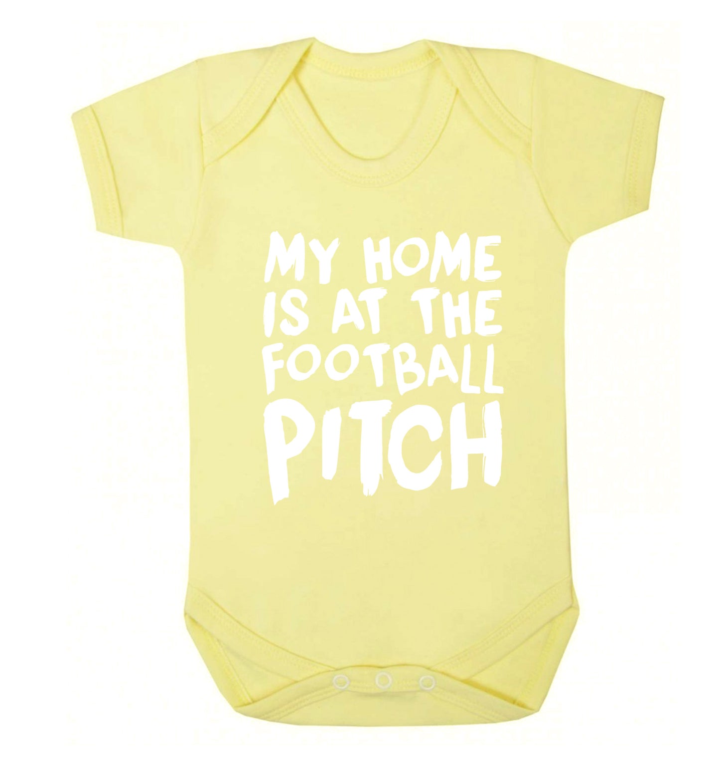 My home is at the football pitch Baby Vest pale yellow 18-24 months