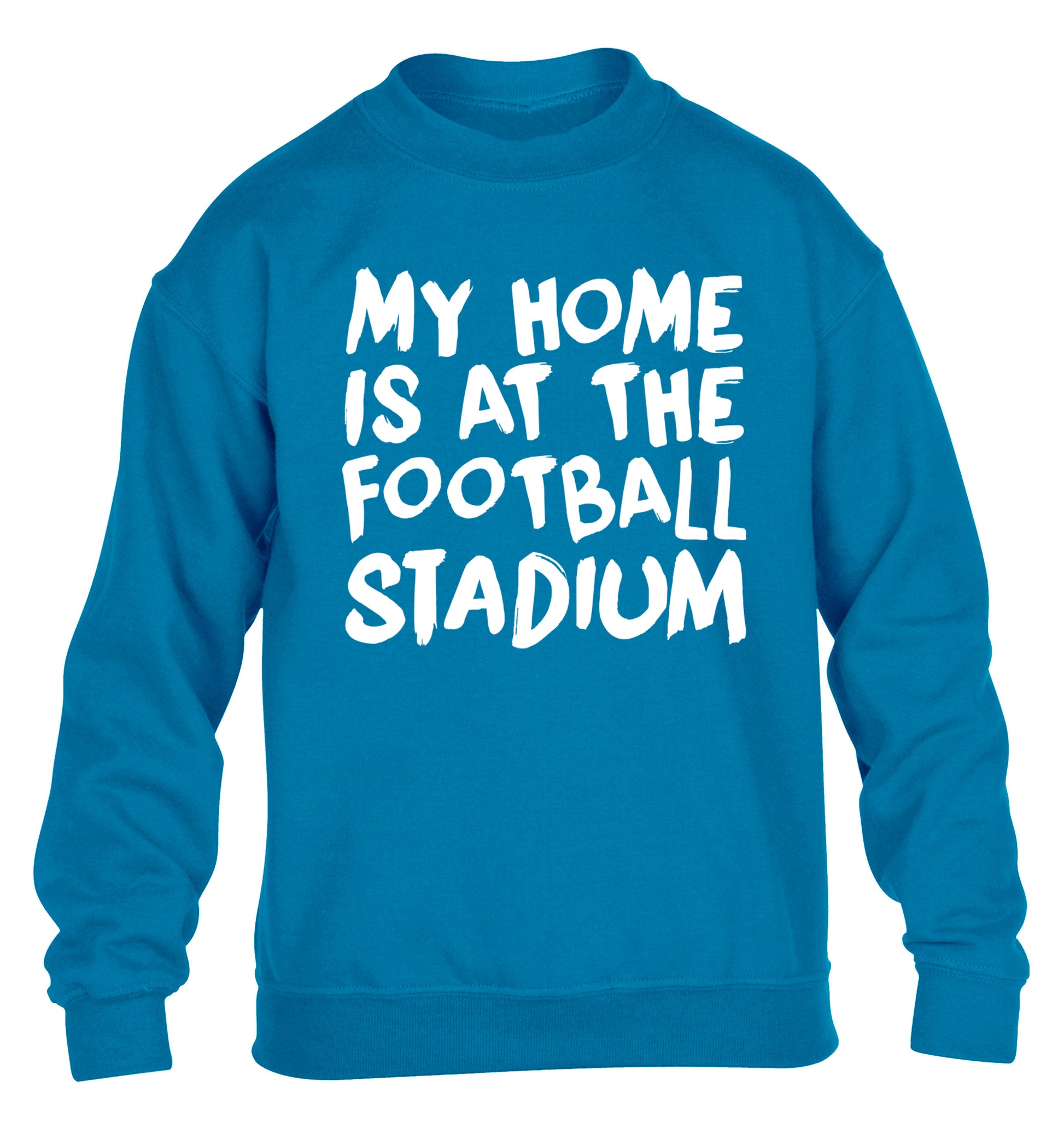 My home is at the football stadium children's blue sweater 12-14 Years
