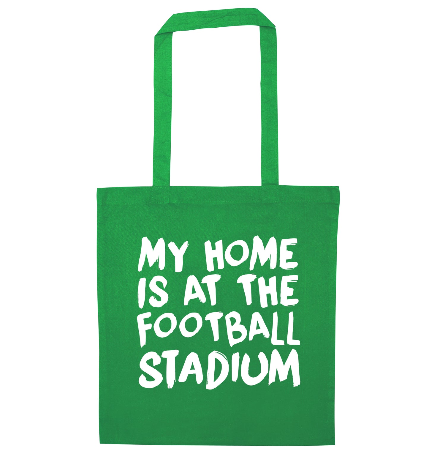 My home is at the football stadium green tote bag
