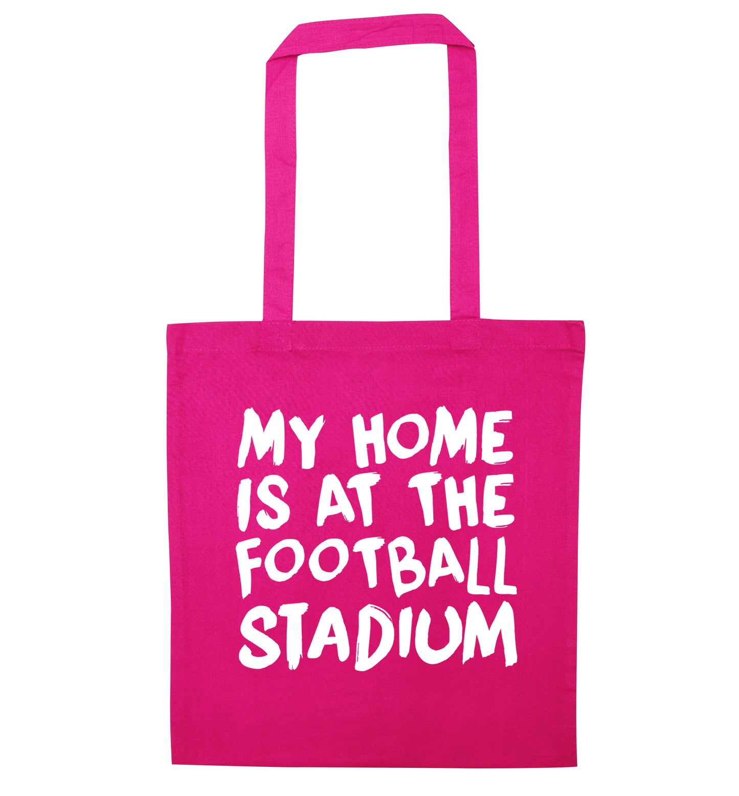 My home is at the football stadium pink tote bag