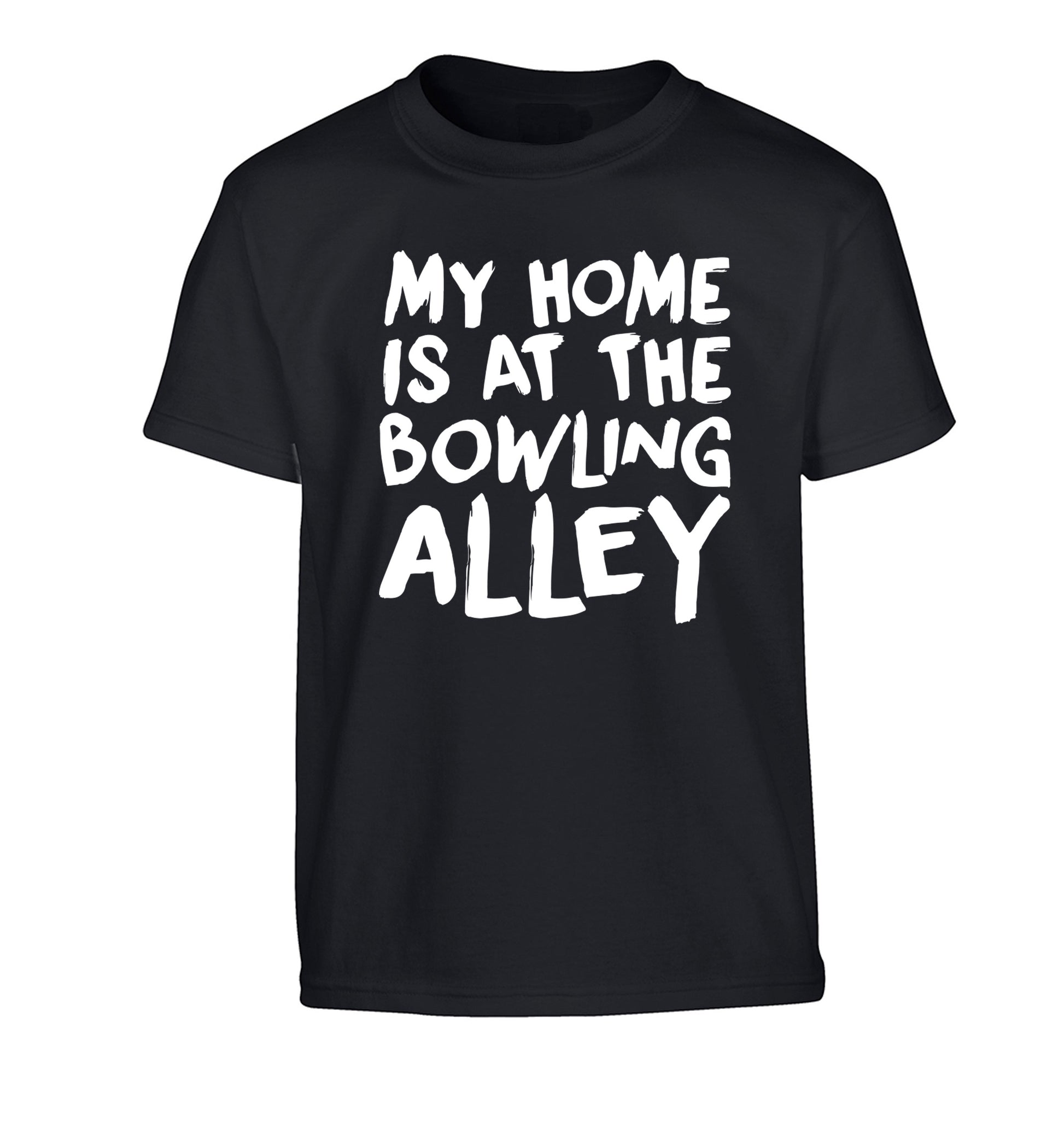 My home is at the bowling alley Children's black Tshirt 12-14 Years