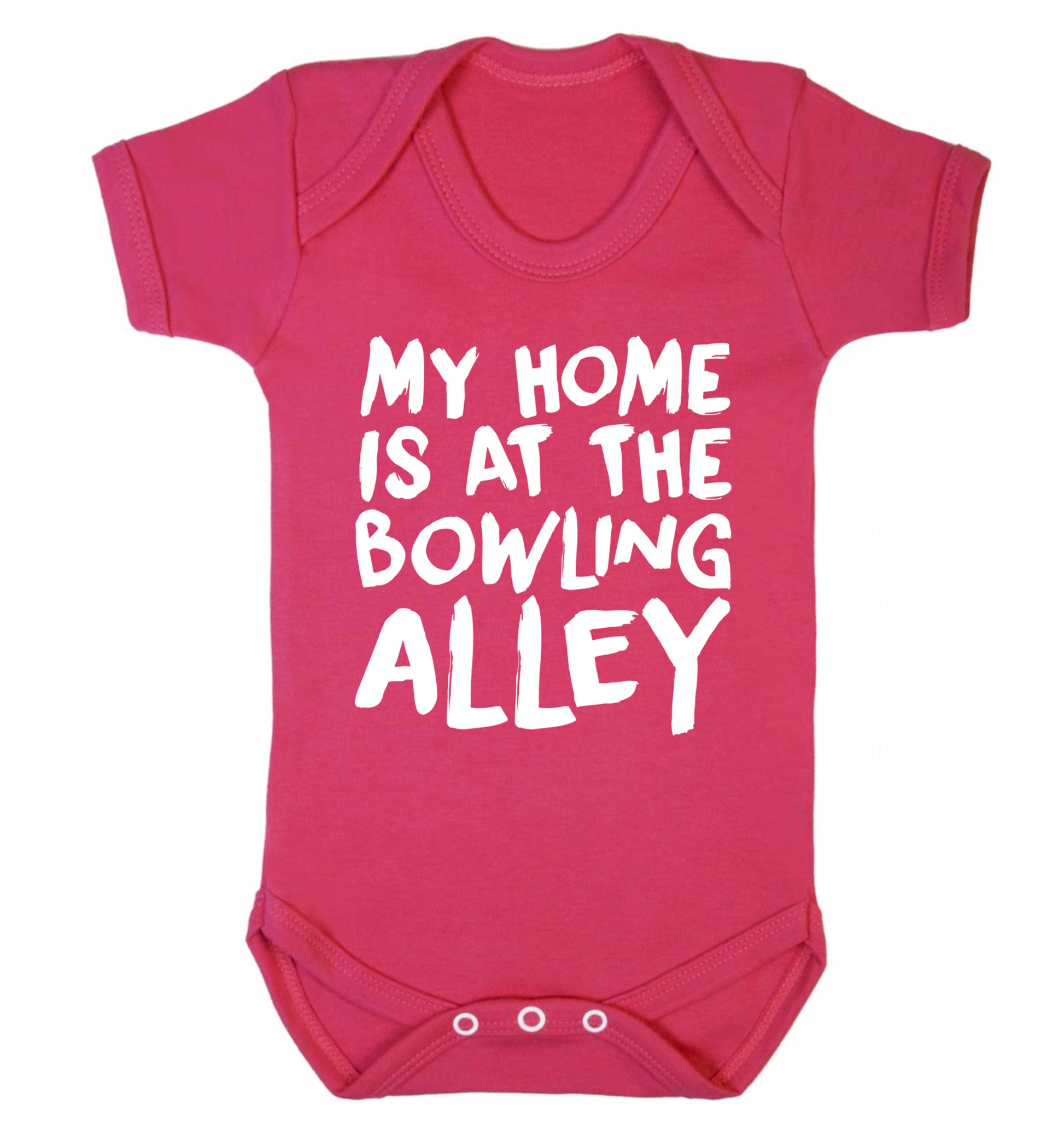My home is at the bowling alley Baby Vest dark pink 18-24 months