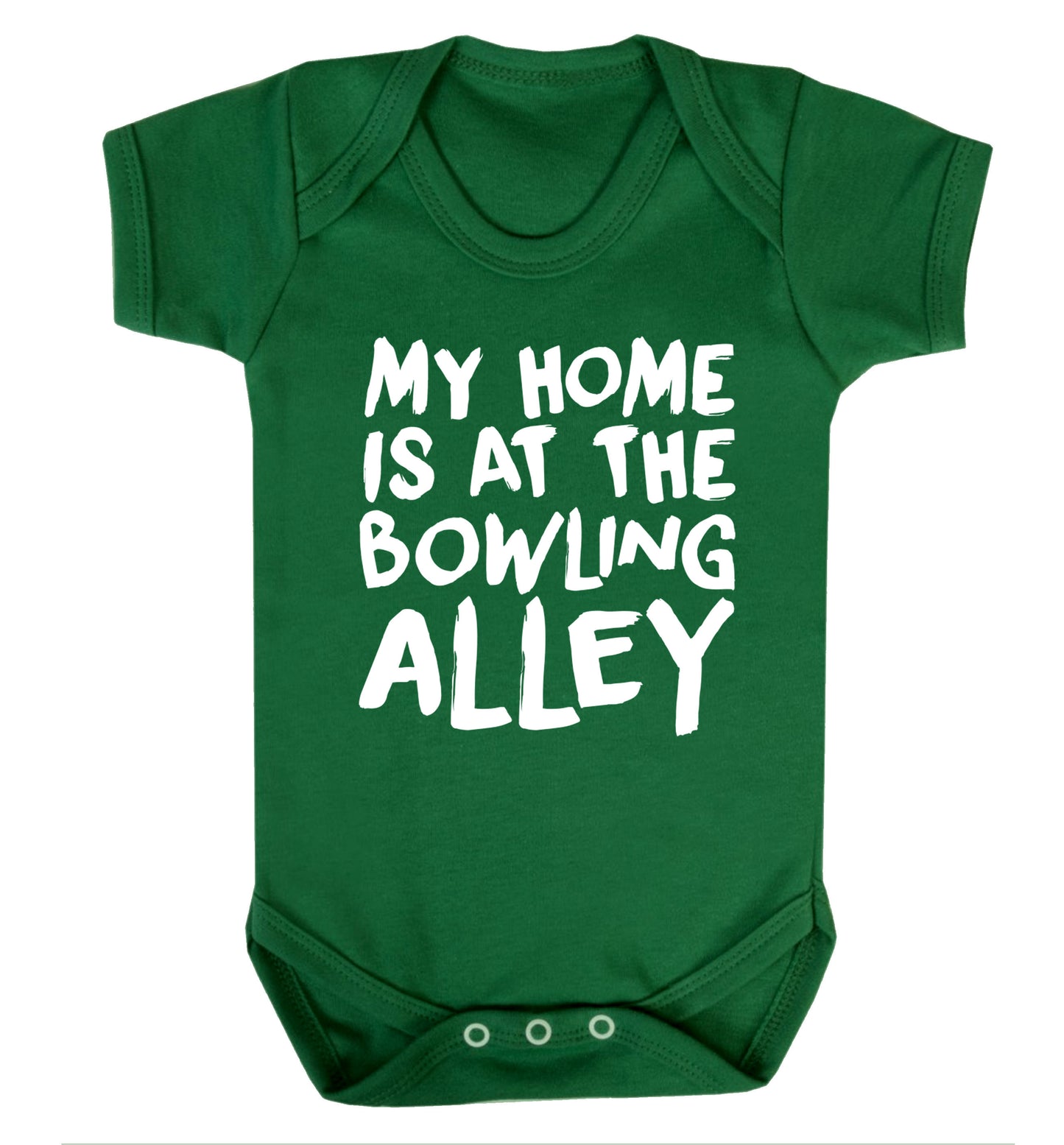 My home is at the bowling alley Baby Vest green 18-24 months