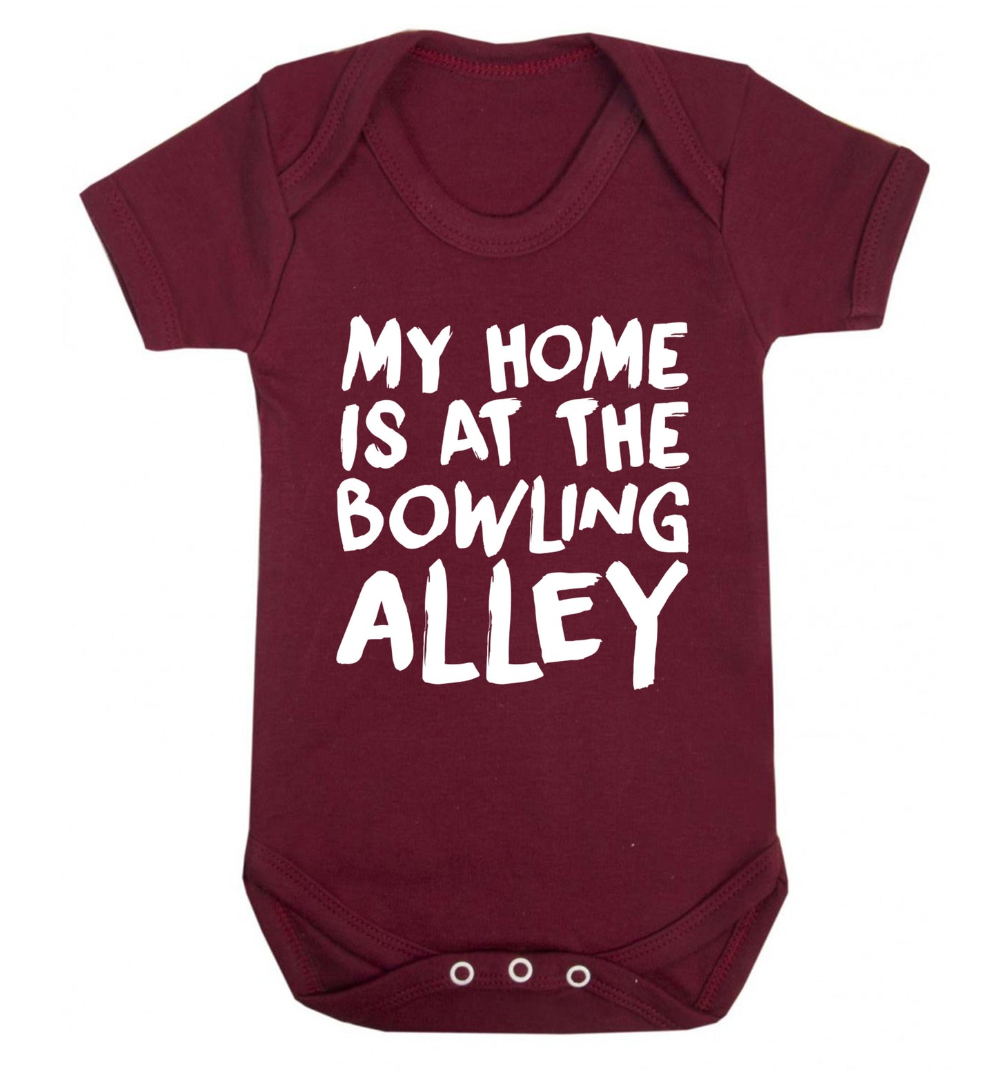 My home is at the bowling alley Baby Vest maroon 18-24 months
