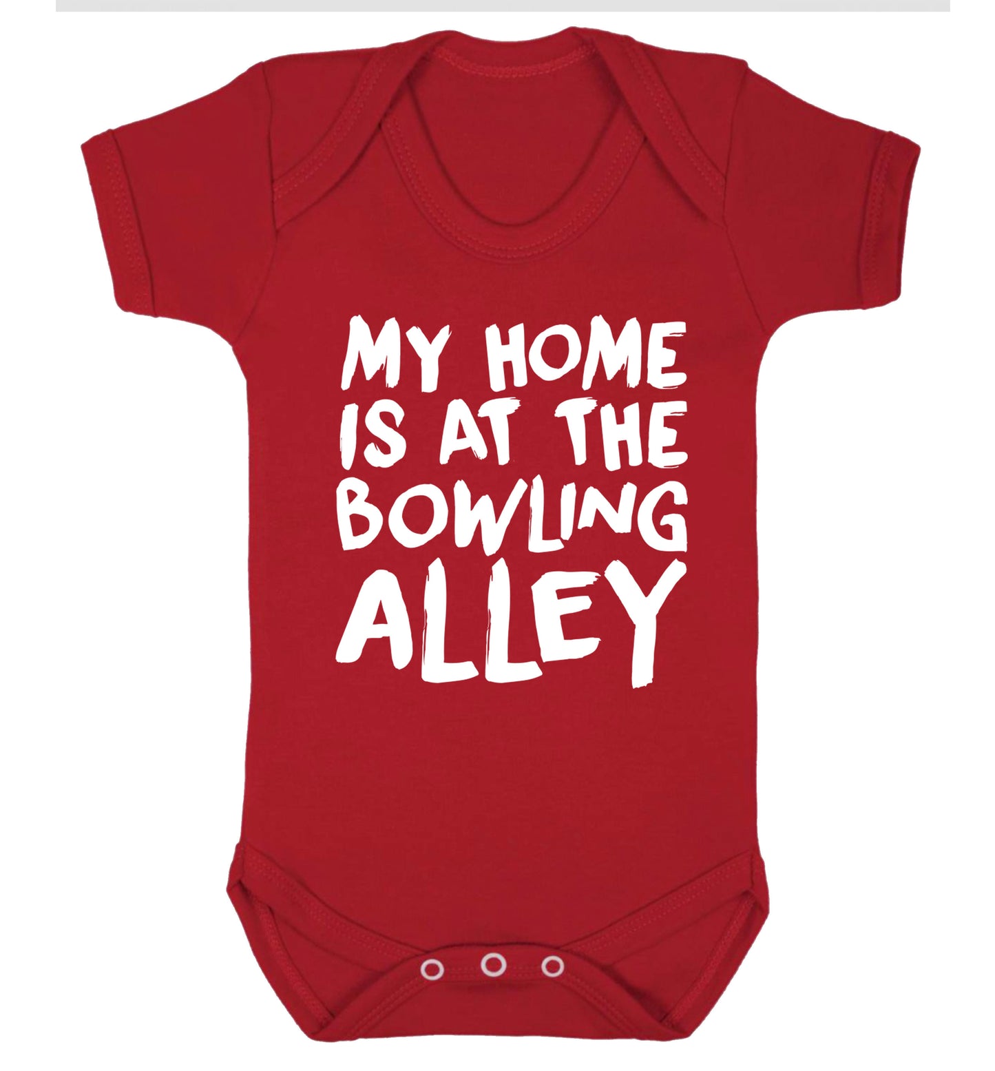 My home is at the bowling alley Baby Vest red 18-24 months