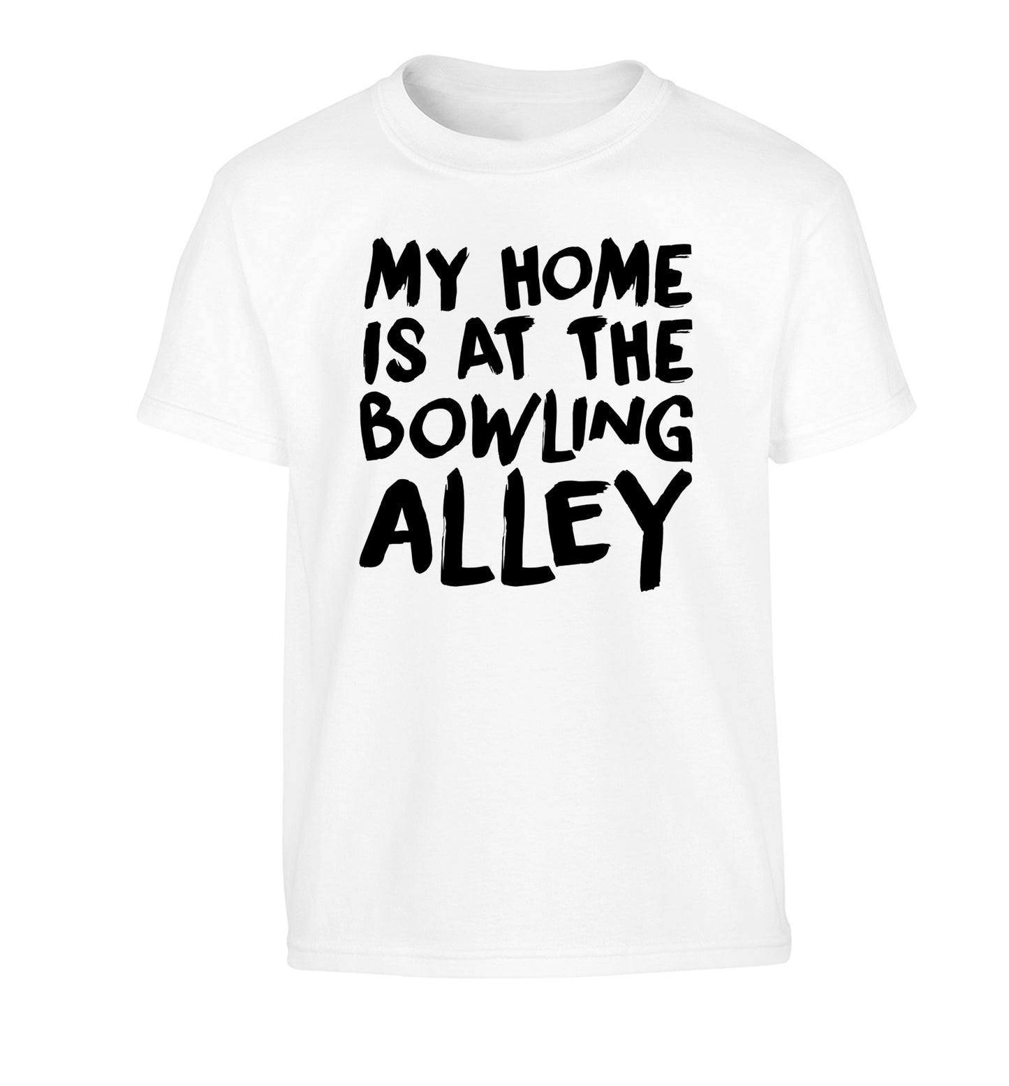 My home is at the bowling alley Children's white Tshirt 12-14 Years