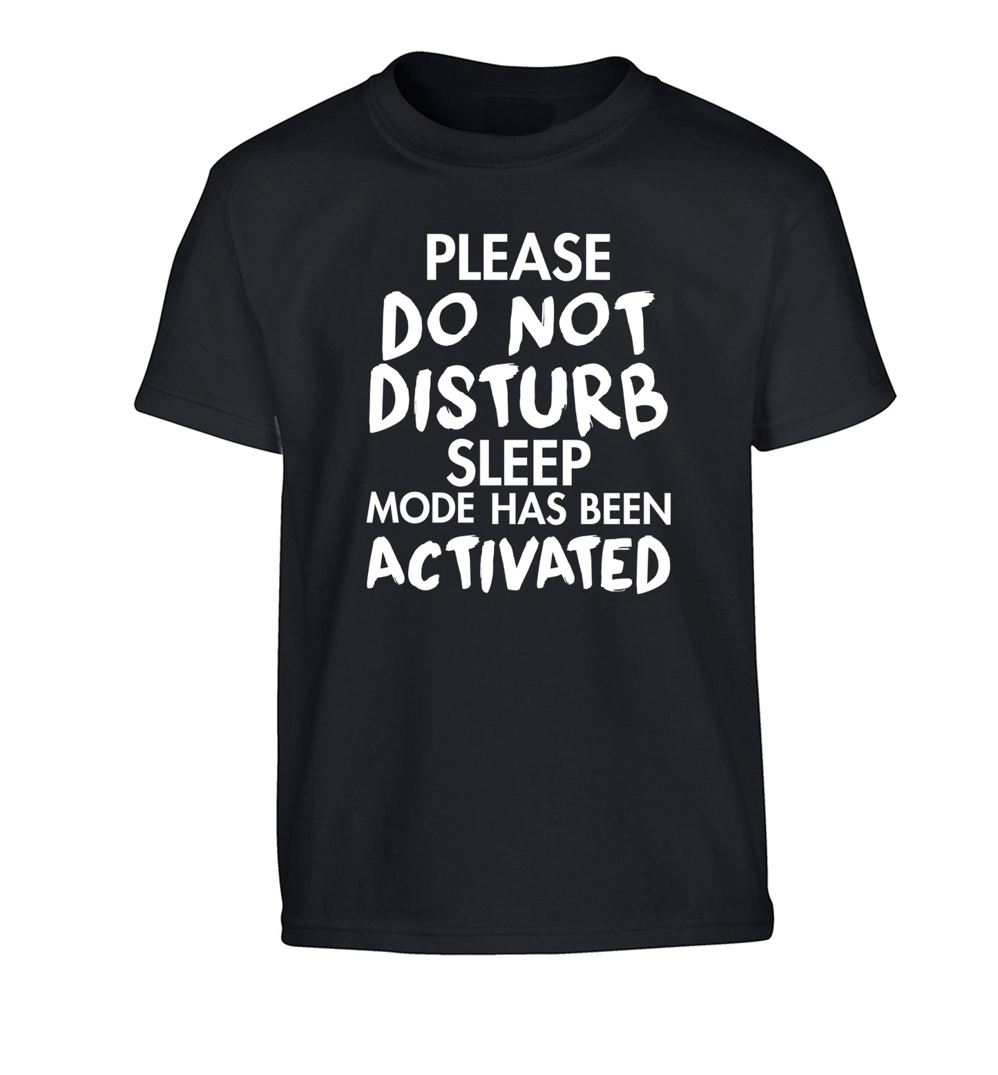 Please do not disturb sleeping mode has been activated Children's black Tshirt 12-14 Years