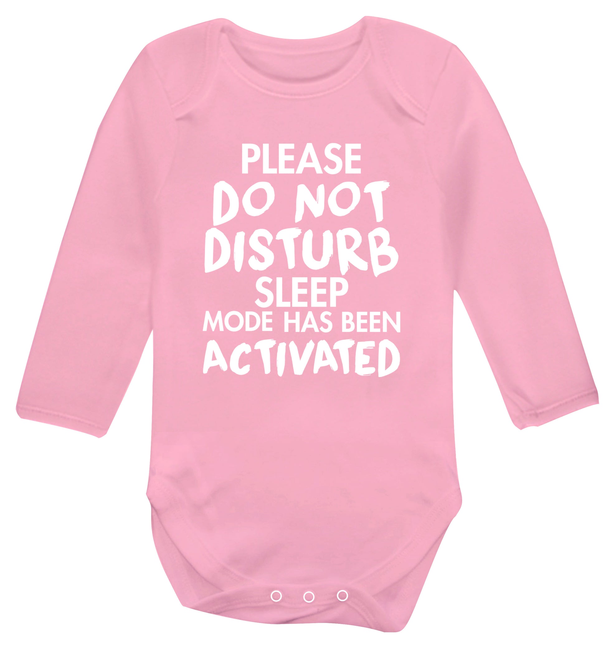 Please do not disturb sleeping mode has been activated Baby Vest long sleeved pale pink 6-12 months