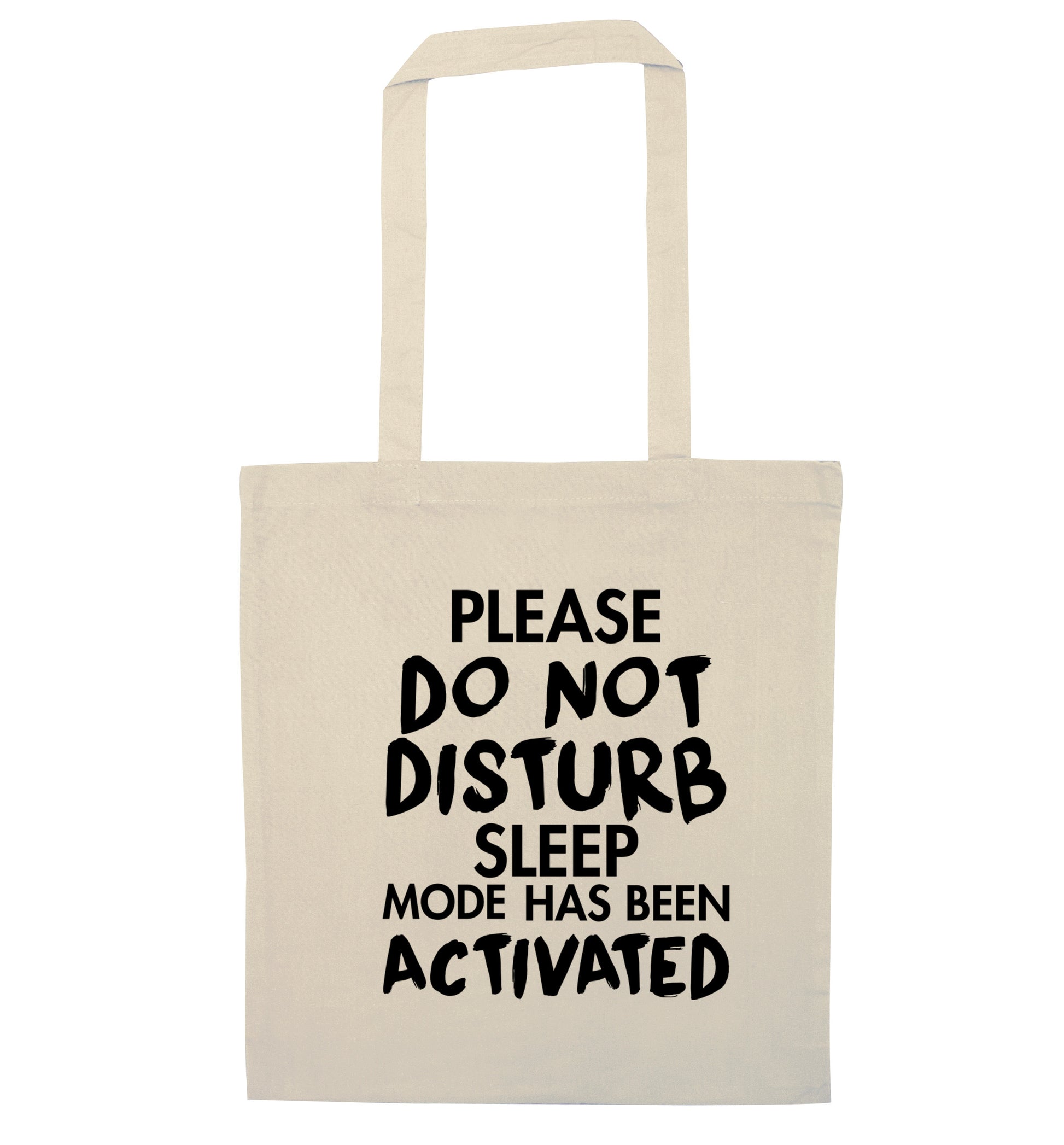 Please do not disturb sleeping mode has been activated natural tote bag