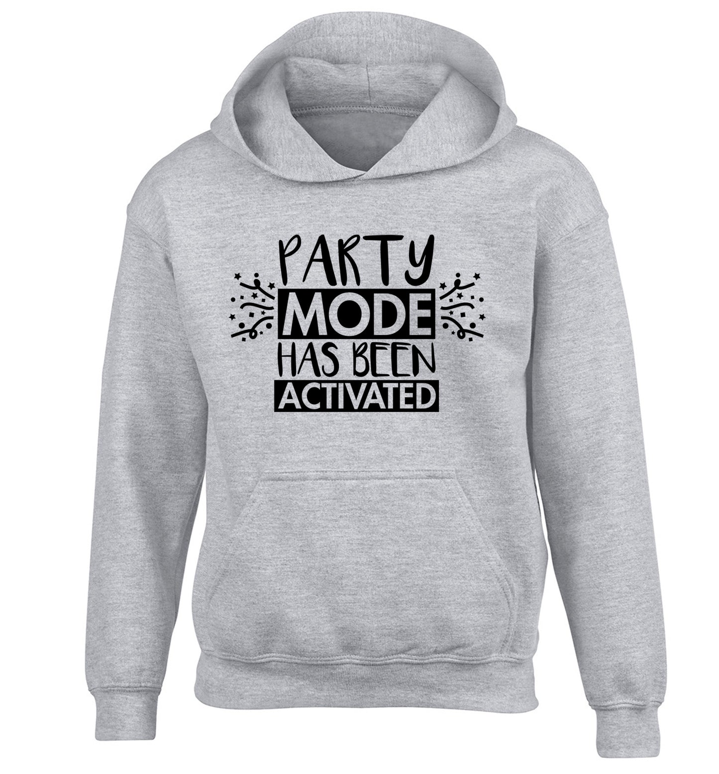 Please do not disturb party mode has been activated children's grey hoodie 12-14 Years