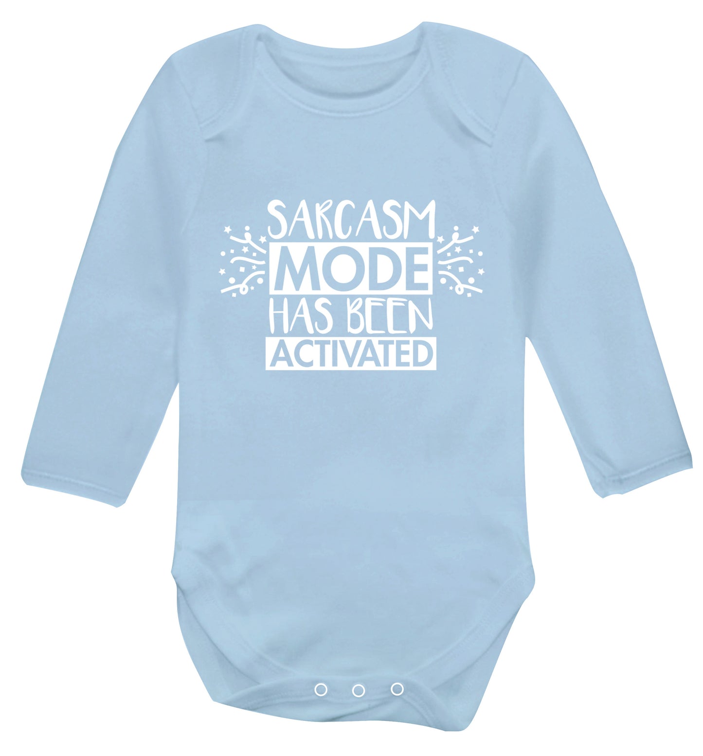 Sarcarsm mode has been activated Baby Vest long sleeved pale blue 6-12 months