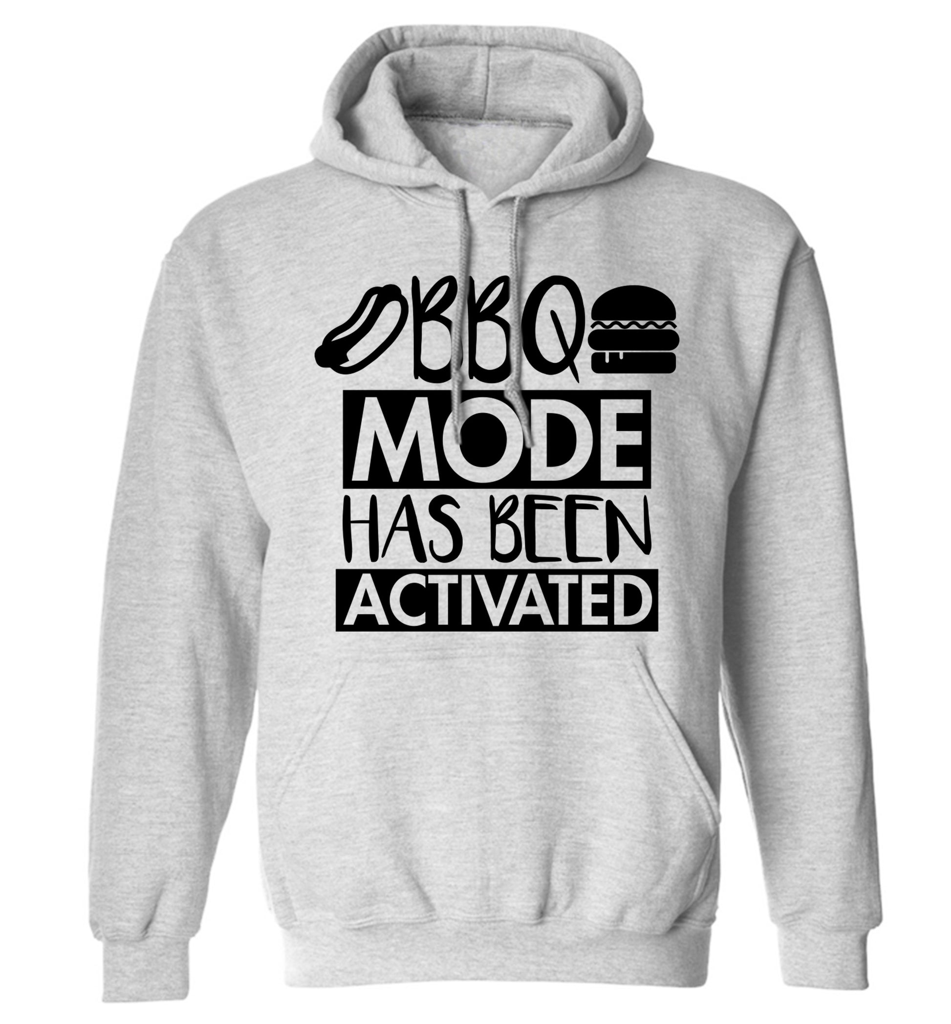 Bbq mode has been activated adults unisex grey hoodie 2XL