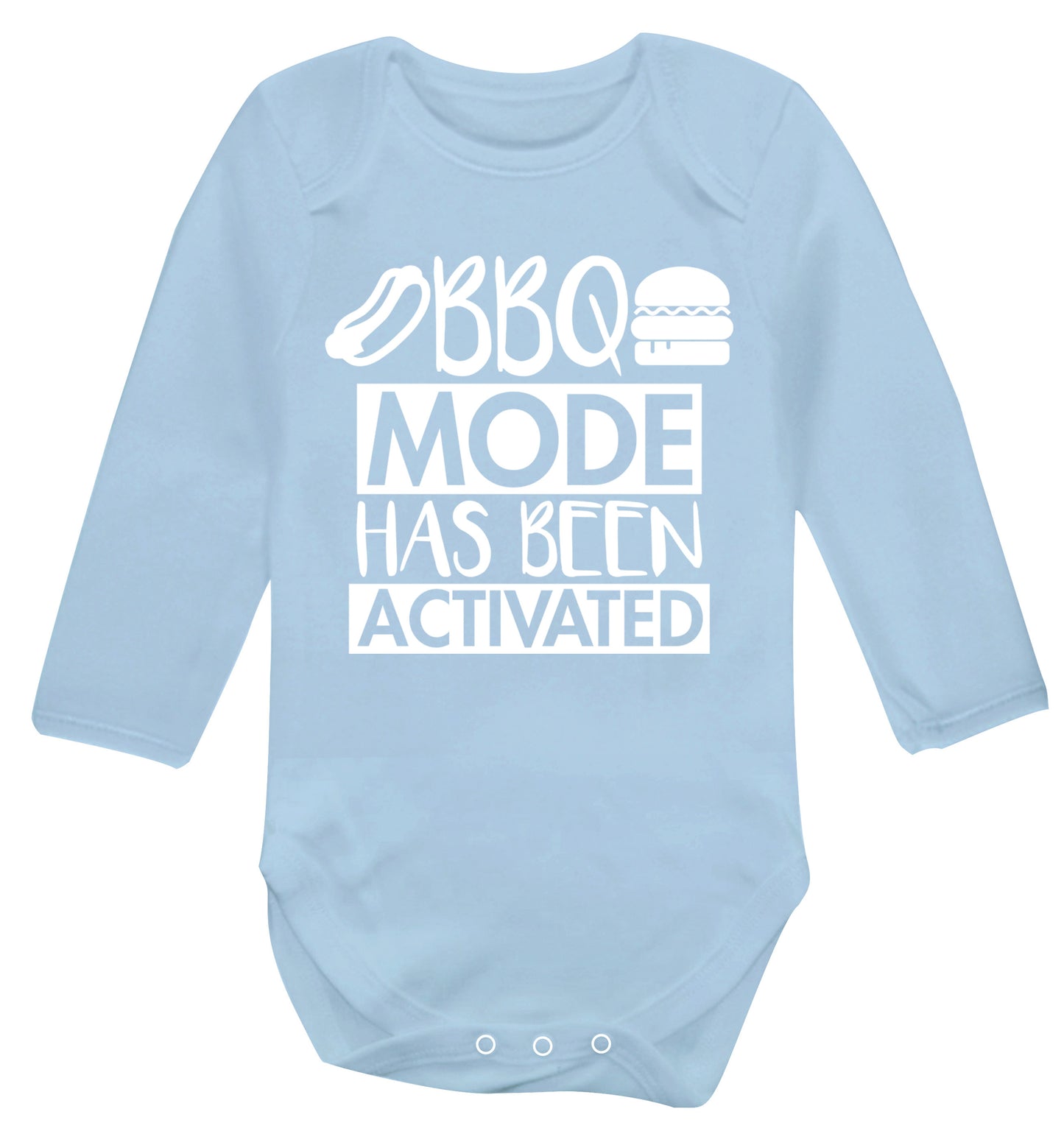Bbq mode has been activated Baby Vest long sleeved pale blue 6-12 months