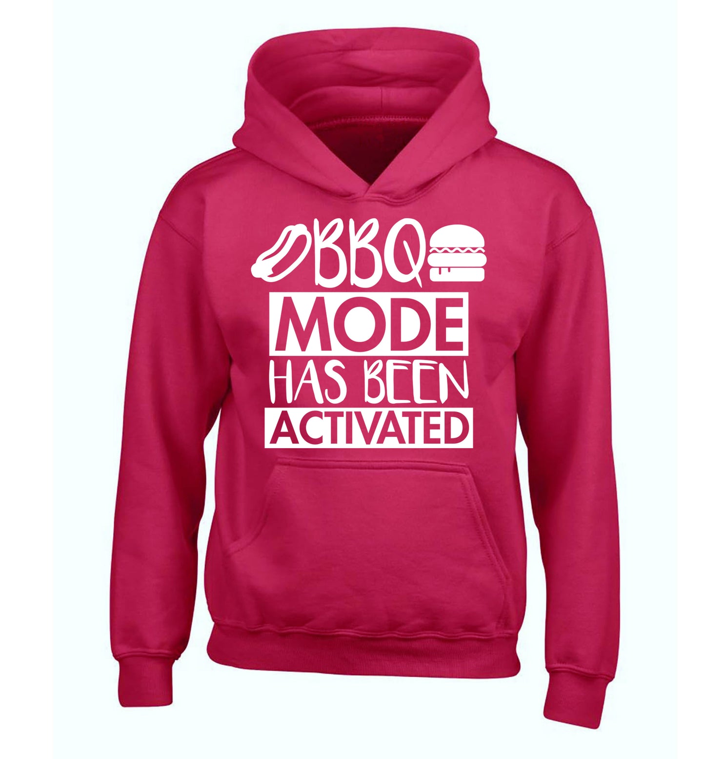 Bbq mode has been activated children's pink hoodie 12-14 Years