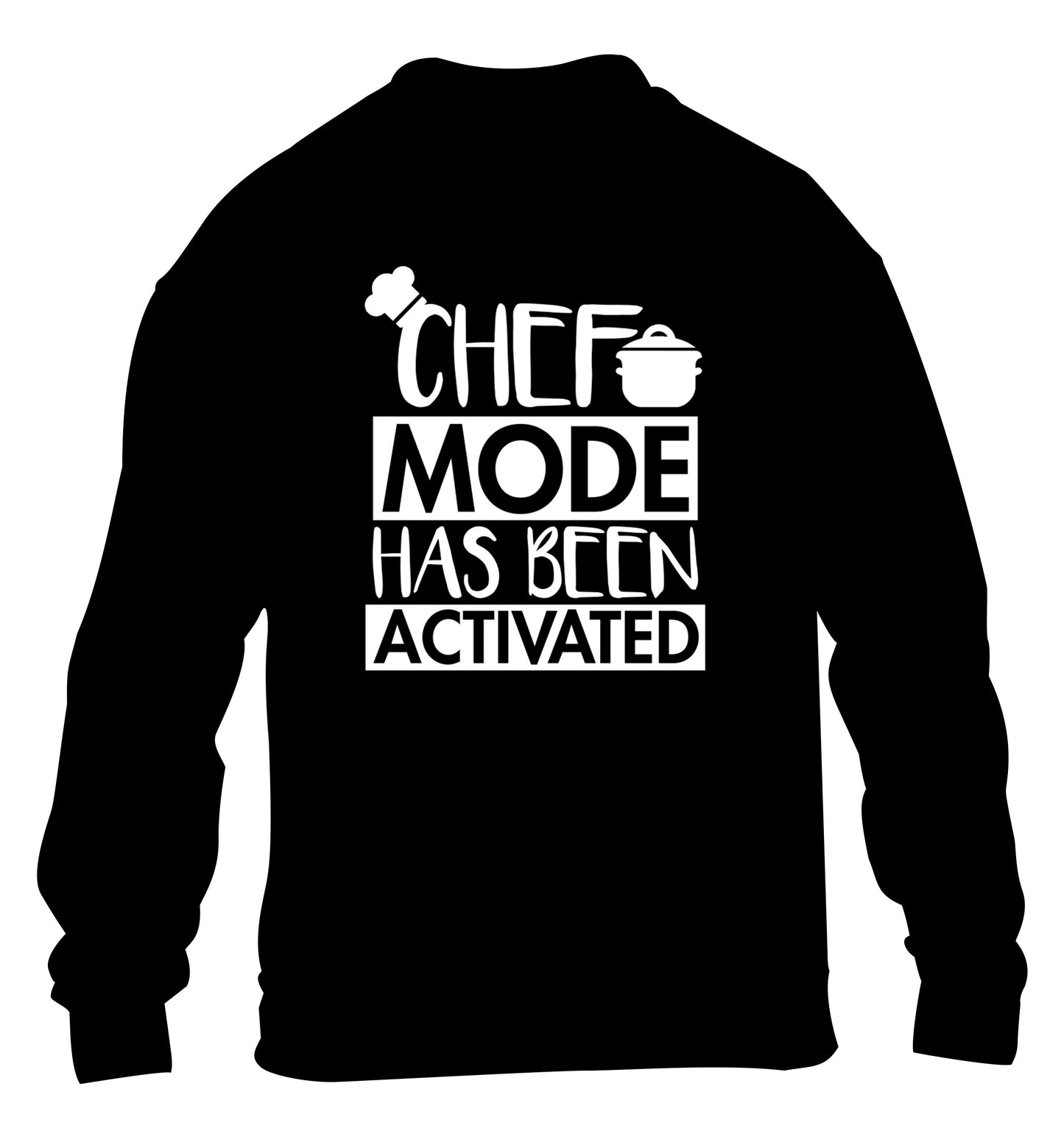 Chef mode has been activated children's black sweater 12-14 Years
