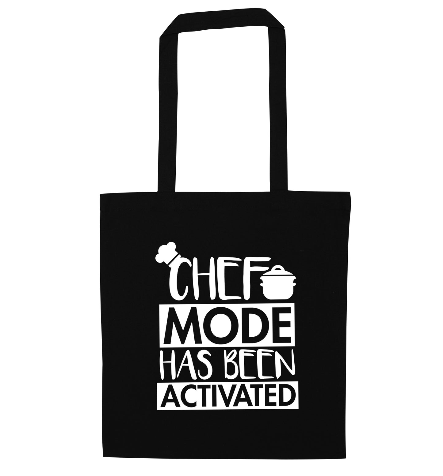Chef mode has been activated black tote bag