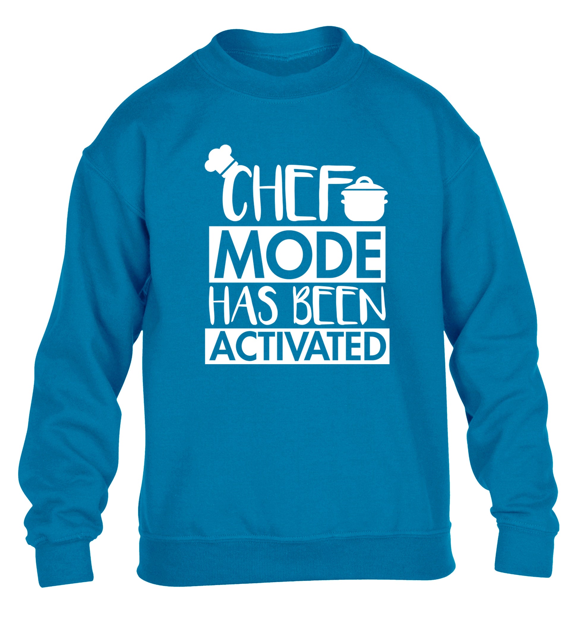Chef mode has been activated children's blue sweater 12-14 Years