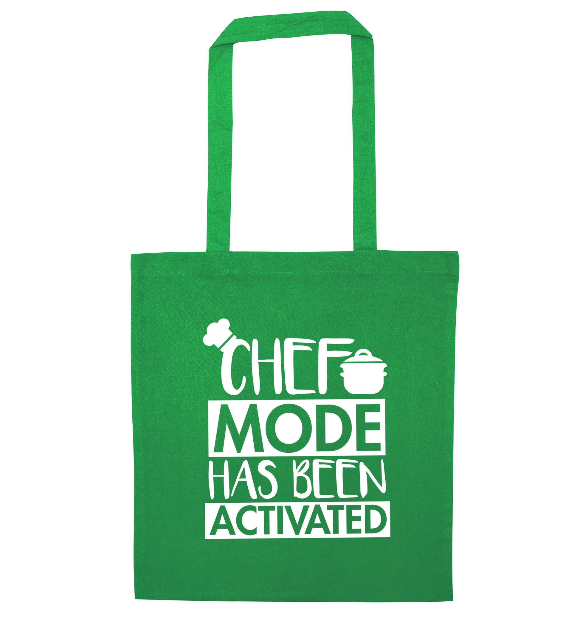 Chef mode has been activated green tote bag