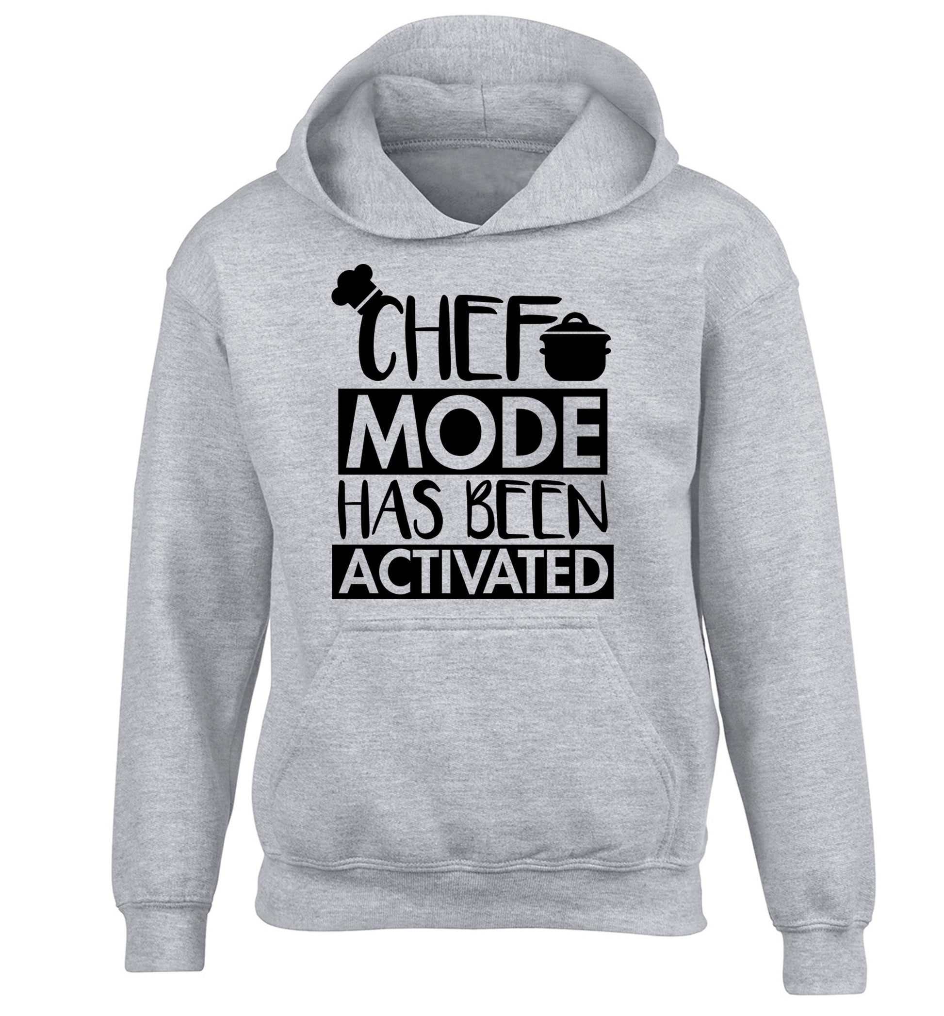 Chef mode has been activated children's grey hoodie 12-14 Years