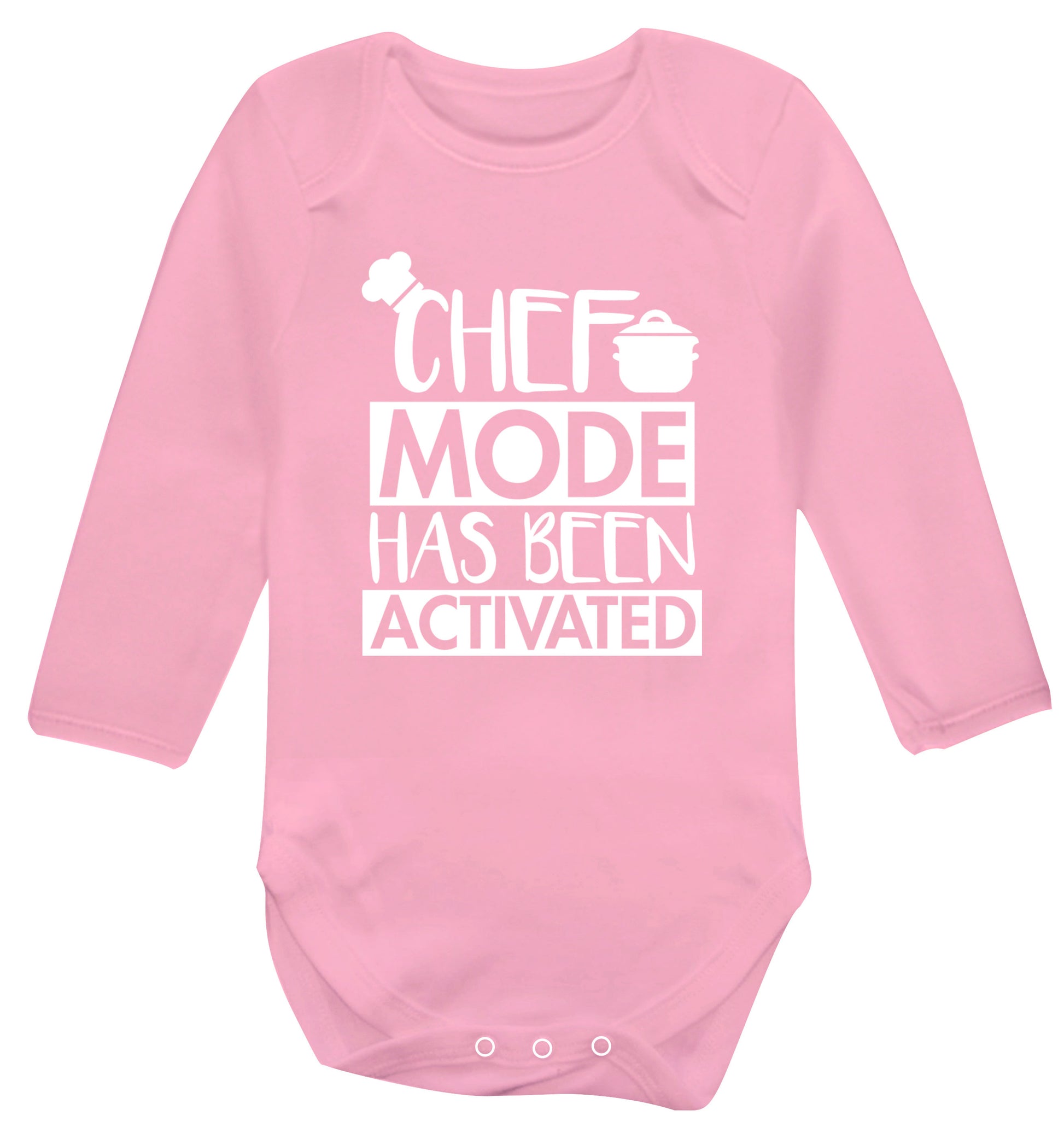 Chef mode has been activated Baby Vest long sleeved pale pink 6-12 months