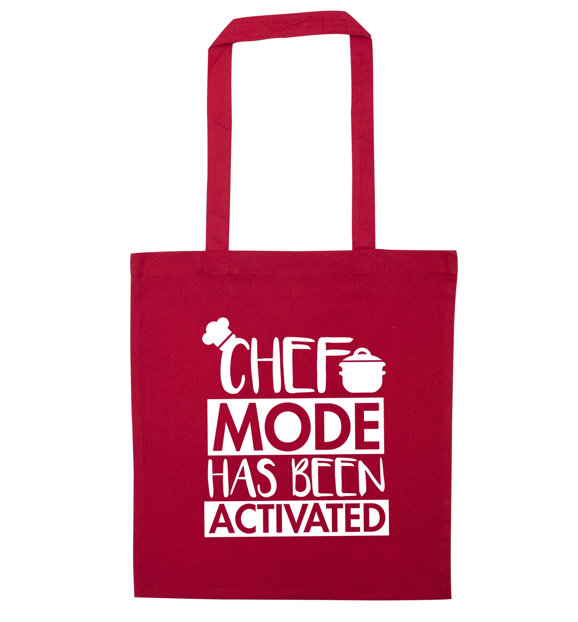 Chef mode has been activated red tote bag
